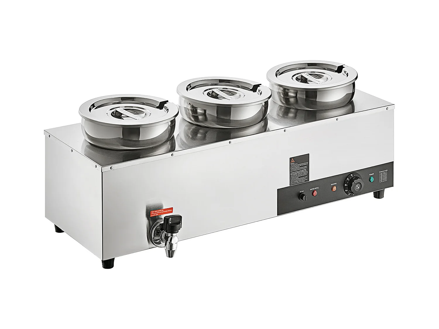 Cuiseur SucceBuy Chauffe-Soupe Commercial avec 3 Pots de 7L pour Conserver leurs Saveurs Chaudes et Délicieuses,Allant de 30 à 85 ℃