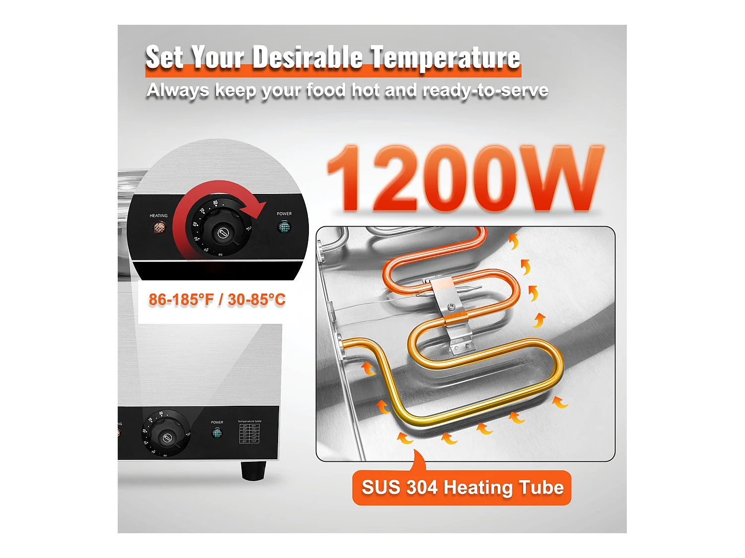 Cuiseur SucceBuy Chauffe-Soupe Commercial avec 3 Pots de 7L pour Conserver leurs Saveurs Chaudes et Délicieuses,Allant de 30 à 85 ℃