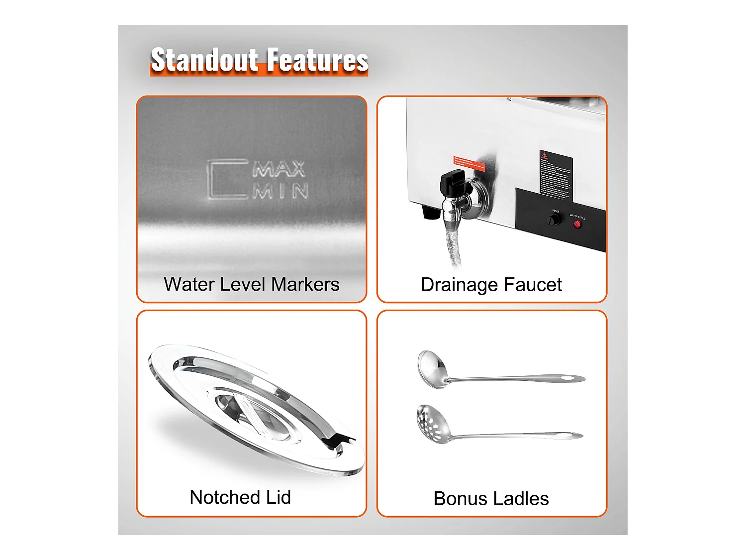 Cuiseur SucceBuy Chauffe-Soupe Commercial avec 3 Pots de 7L pour Conserver leurs Saveurs Chaudes et Délicieuses,Allant de 30 à 85 ℃