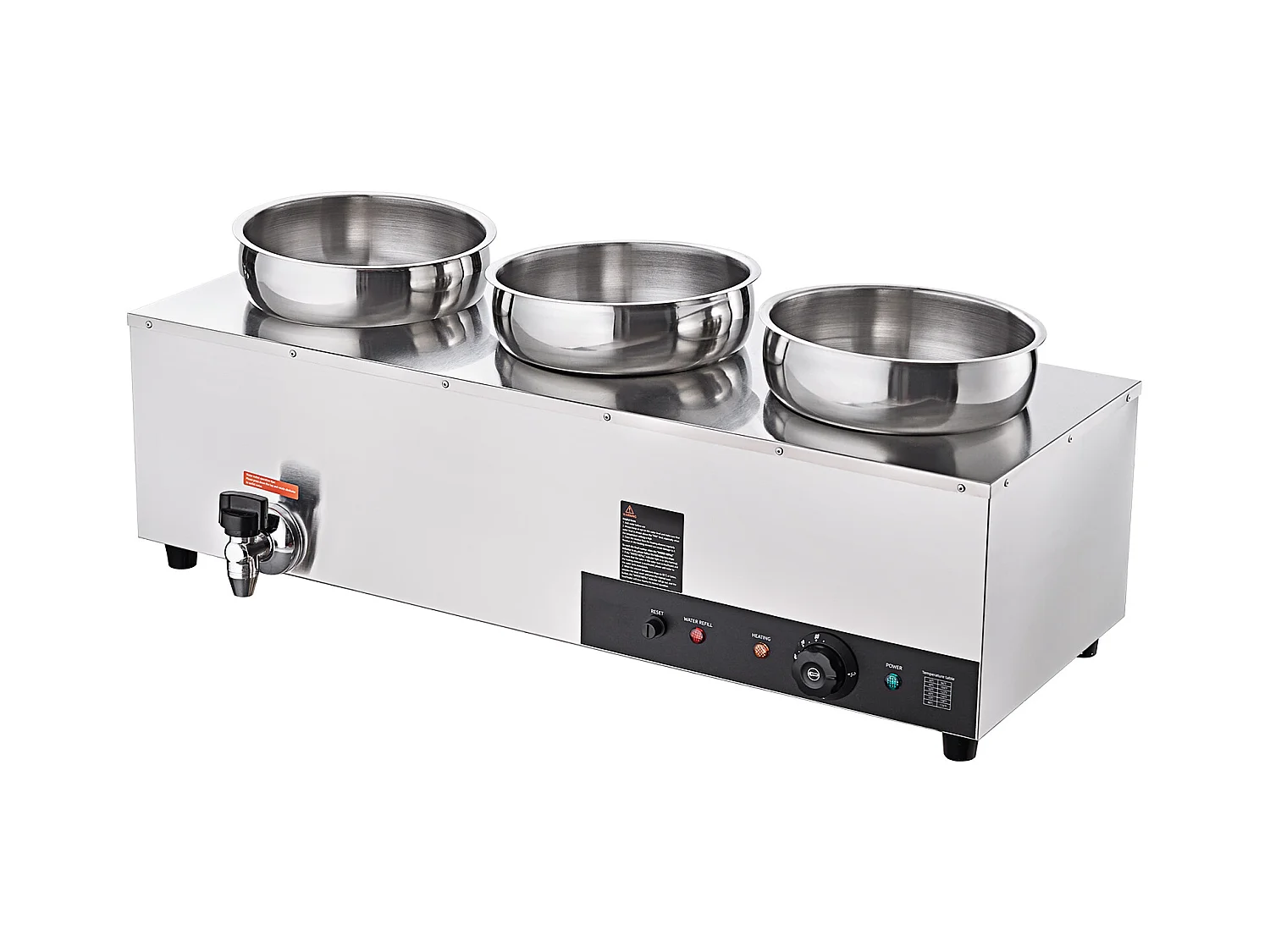 Cuiseur SucceBuy Chauffe-Soupe Commercial avec 3 Pots de 7L pour Conserver leurs Saveurs Chaudes et Délicieuses,Allant de 30 à 85 ℃