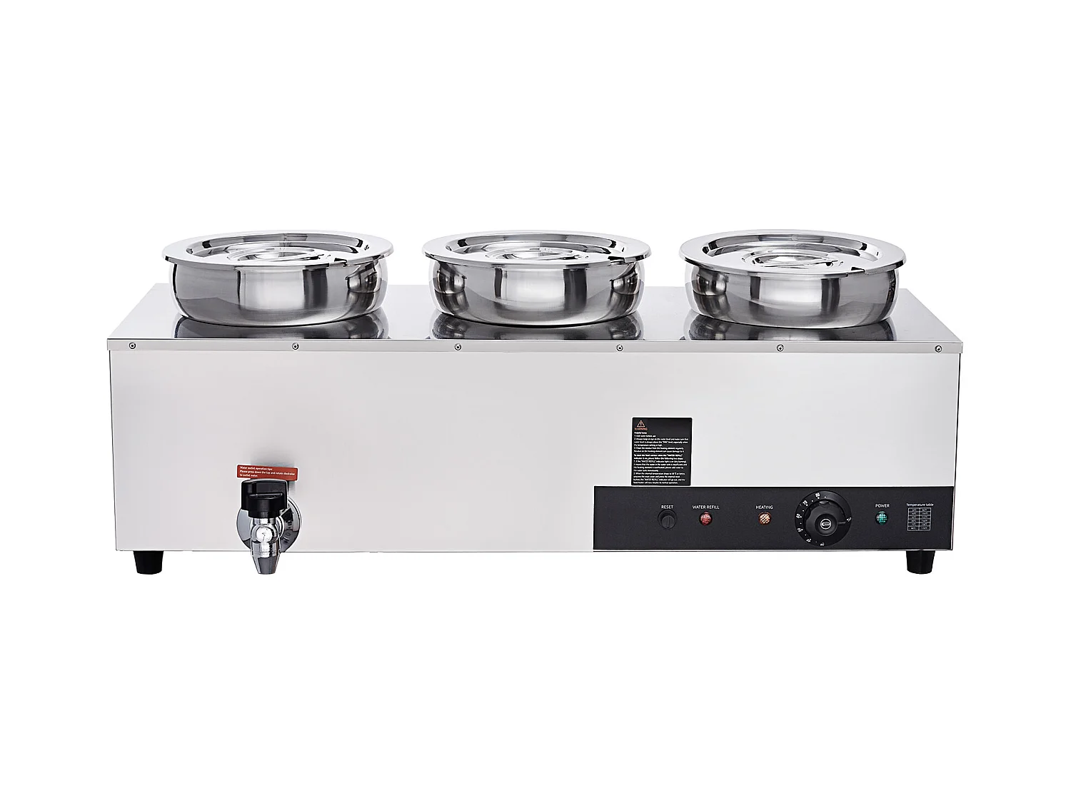Cuiseur SucceBuy Chauffe-Soupe Commercial avec 3 Pots de 7L pour Conserver leurs Saveurs Chaudes et Délicieuses,Allant de 30 à 85 ℃