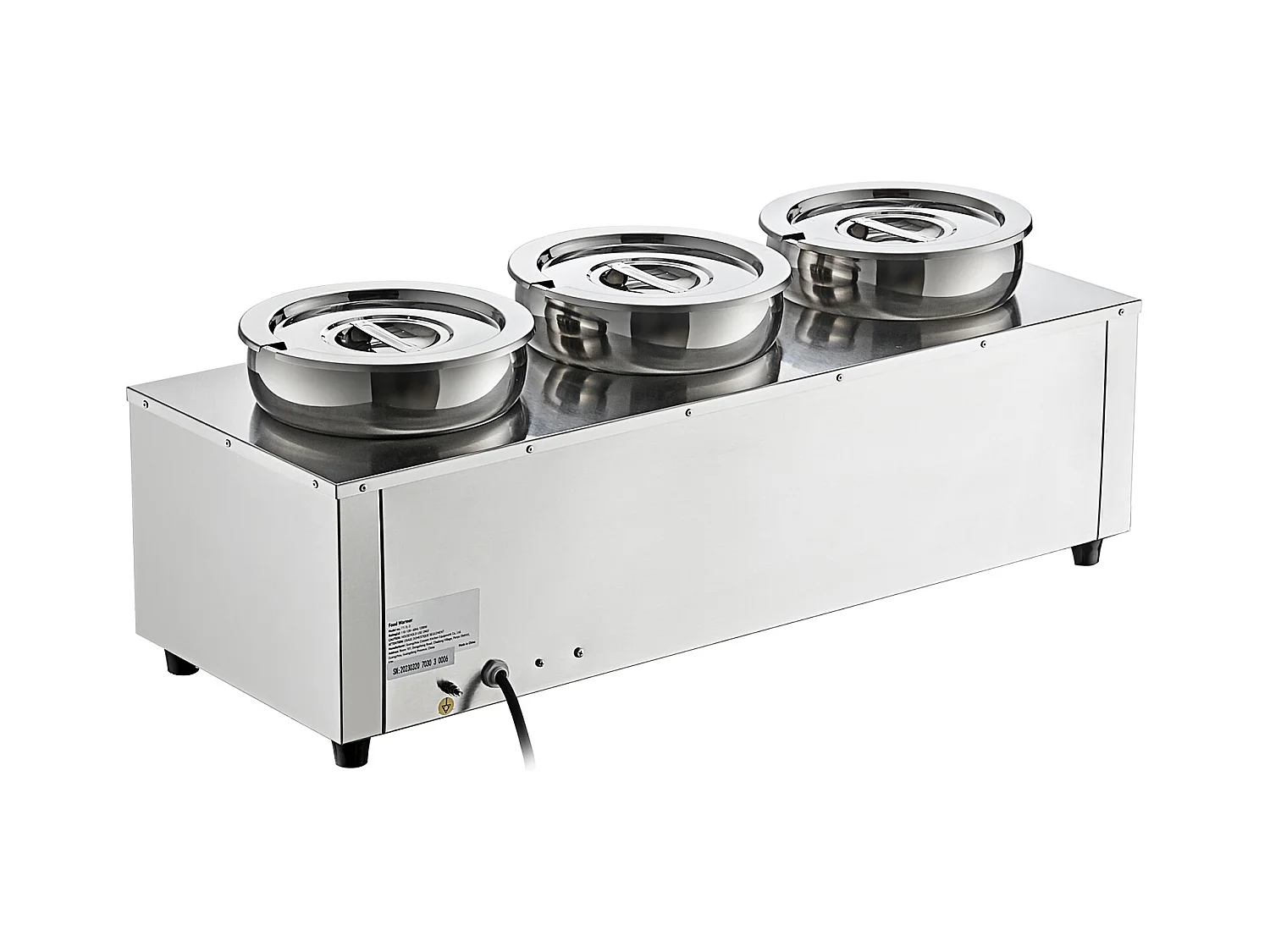 Cuiseur SucceBuy Chauffe-Soupe Commercial avec 3 Pots de 7L pour Conserver leurs Saveurs Chaudes et Délicieuses,Allant de 30 à 85 ℃