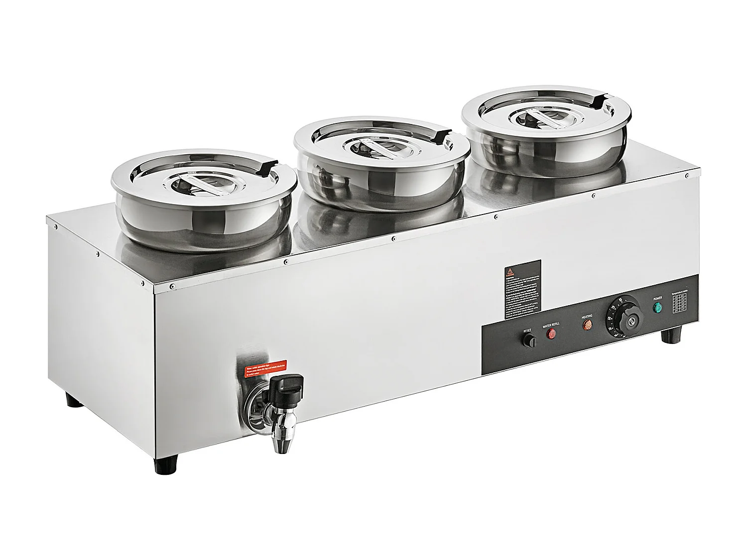 Cuiseur SucceBuy Chauffe-Soupe Commercial avec 3 Pots de 7L pour Conserver leurs Saveurs Chaudes et Délicieuses,Allant de 30 à 85 ℃