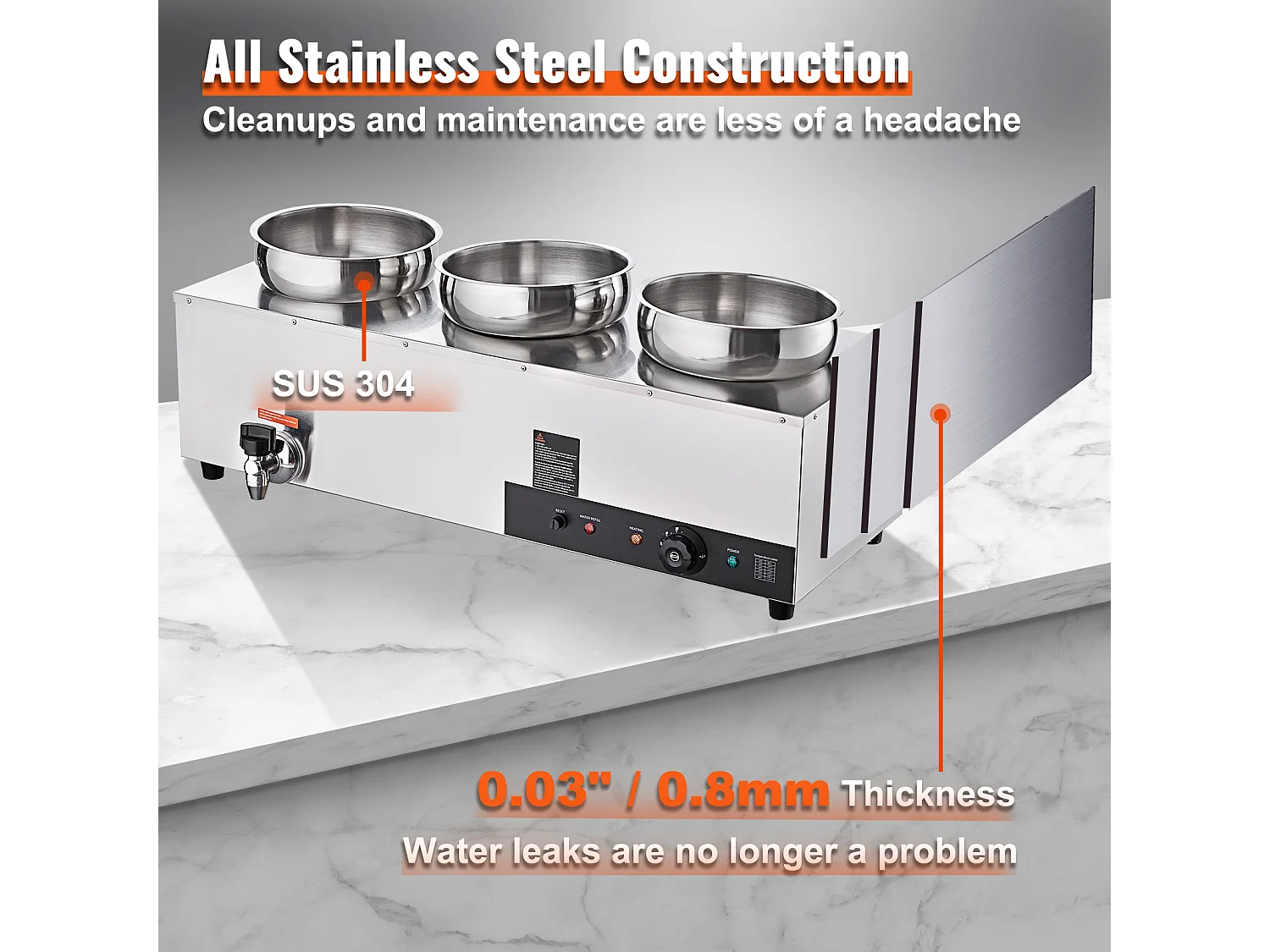 Cuiseur SucceBuy Chauffe-Soupe Commercial avec 3 Pots de 7L pour Conserver leurs Saveurs Chaudes et Délicieuses,Allant de 30 à 85 ℃