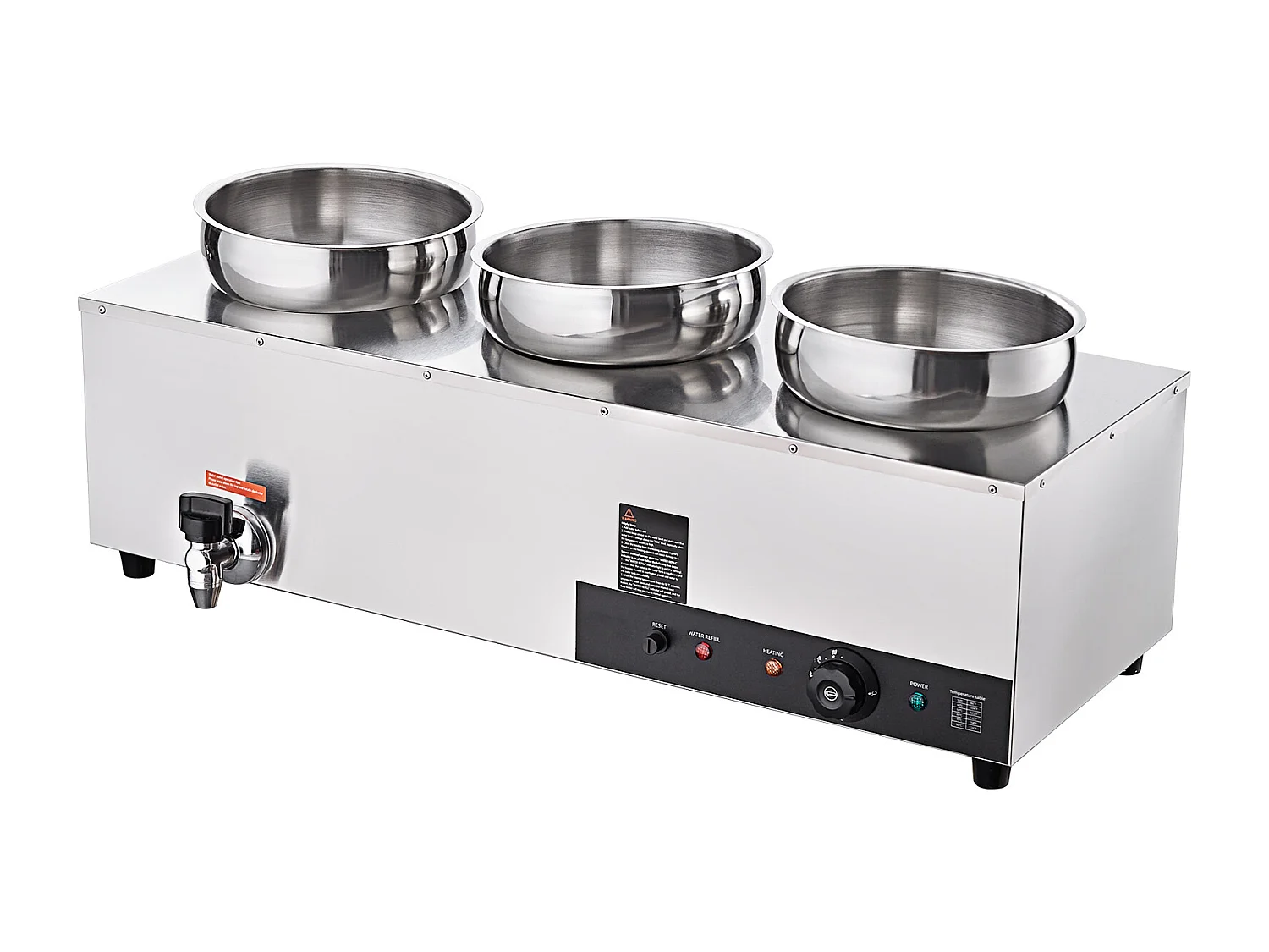 Cuiseur SucceBuy Chauffe-Soupe Commercial avec 3 Pots de 7L pour Conserver leurs Saveurs Chaudes et Délicieuses,Allant de 30 à 85 ℃
