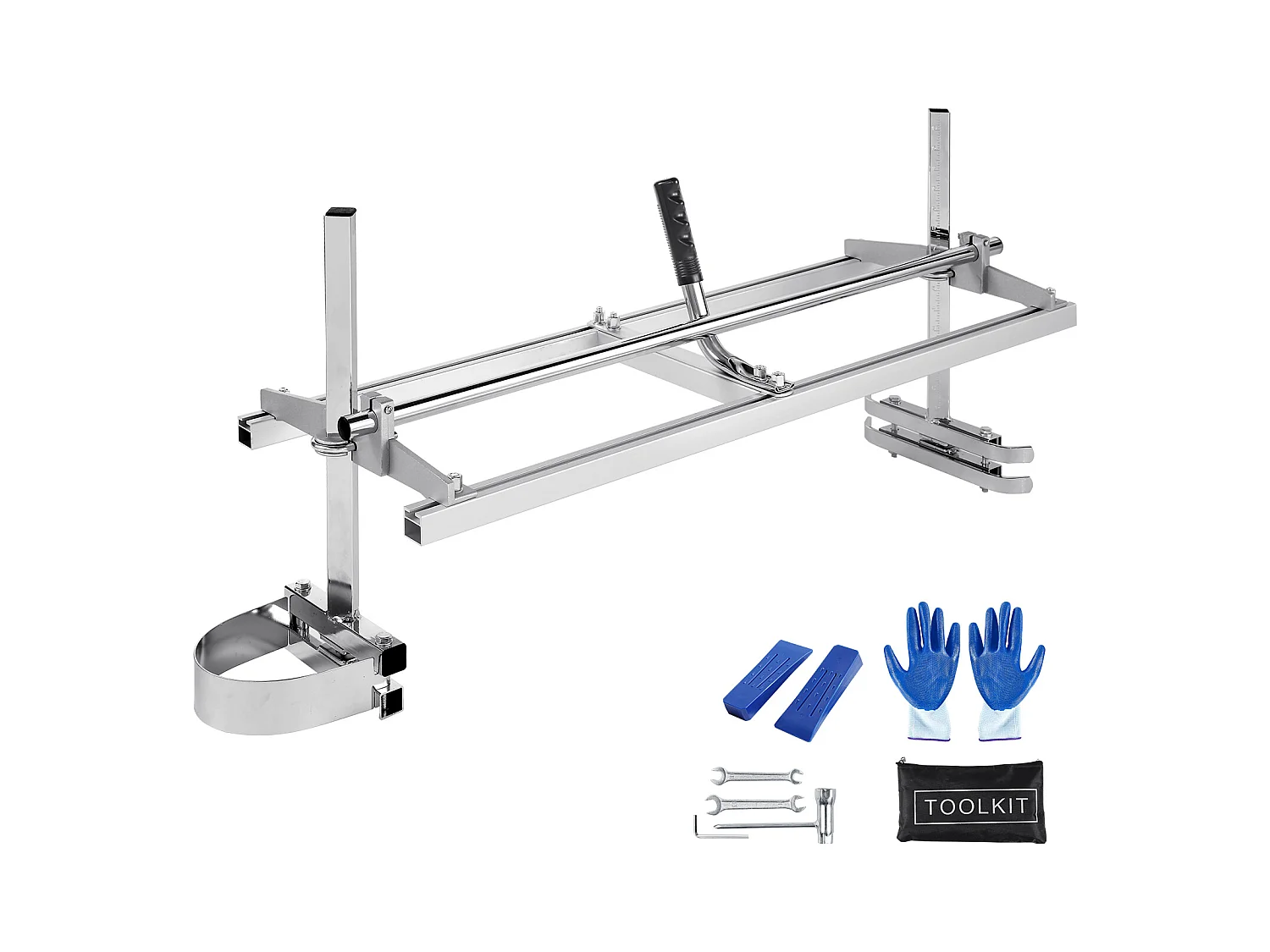 Scie à Chaîne Portative SucceBuy, Guide-Chaîne de 36-122 cm, Épaisseur de Coupe de 0.5-30cm