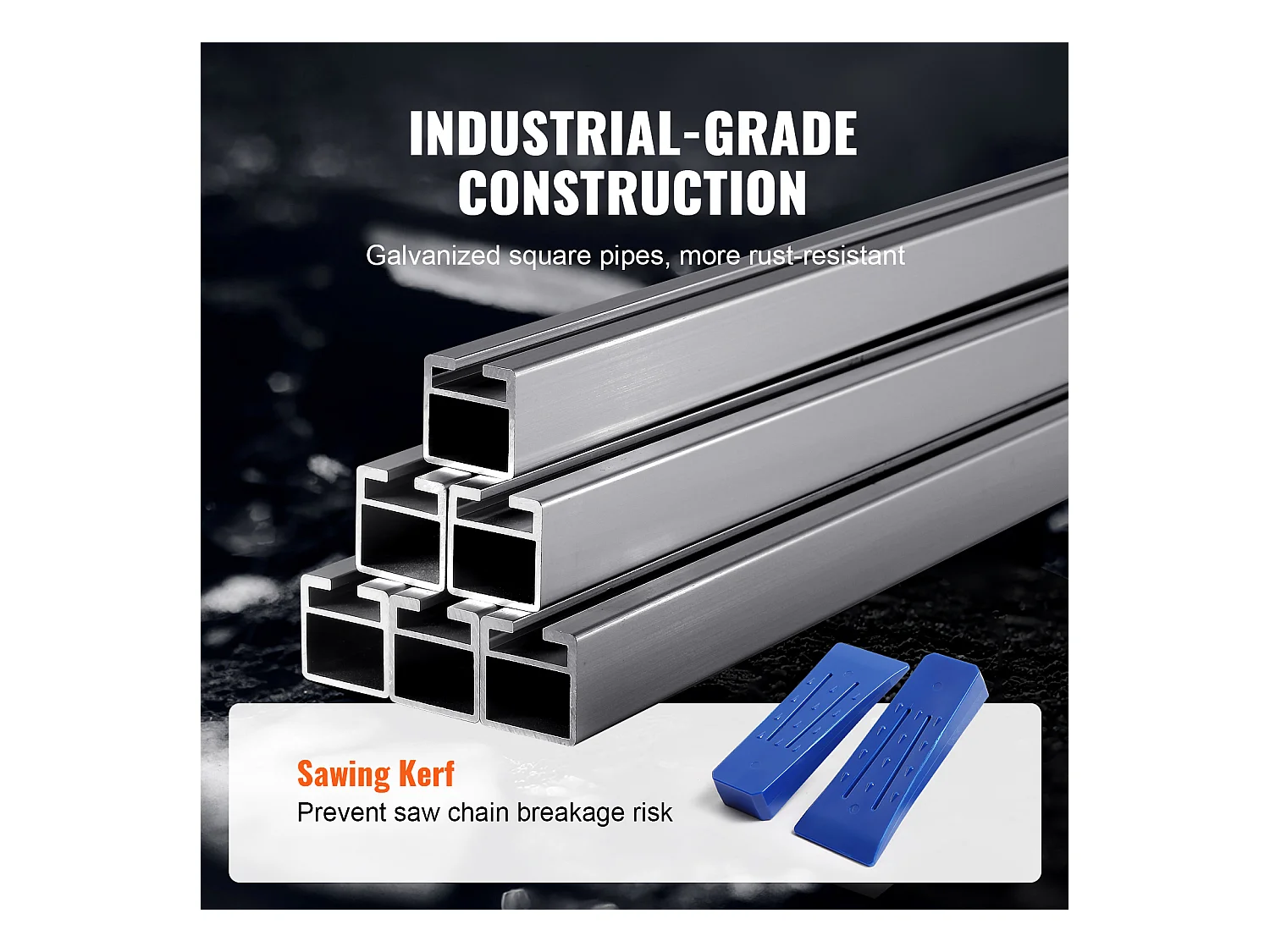 Scie à Chaîne Portative SucceBuy, Guide-Chaîne de 36-122 cm, Épaisseur de Coupe de 0.5-30cm