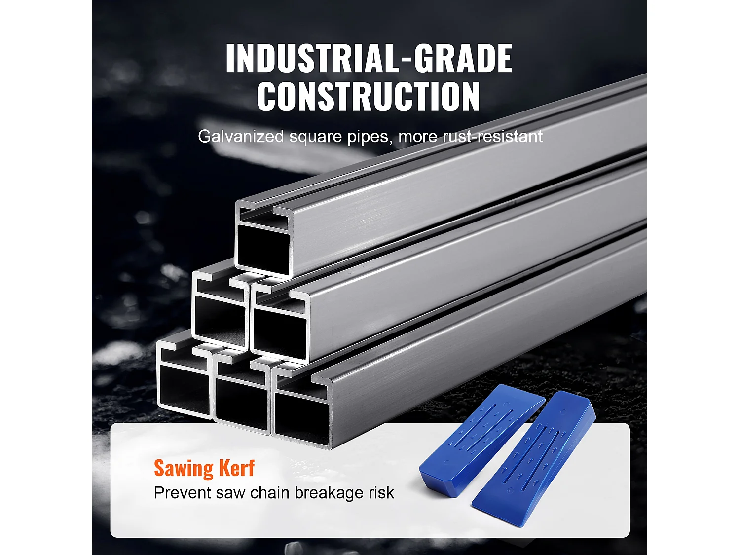 Scie à Chaîne Portative SucceBuy, Guide-Chaîne de 36-122 cm, Épaisseur de Coupe de 0.5-30cm