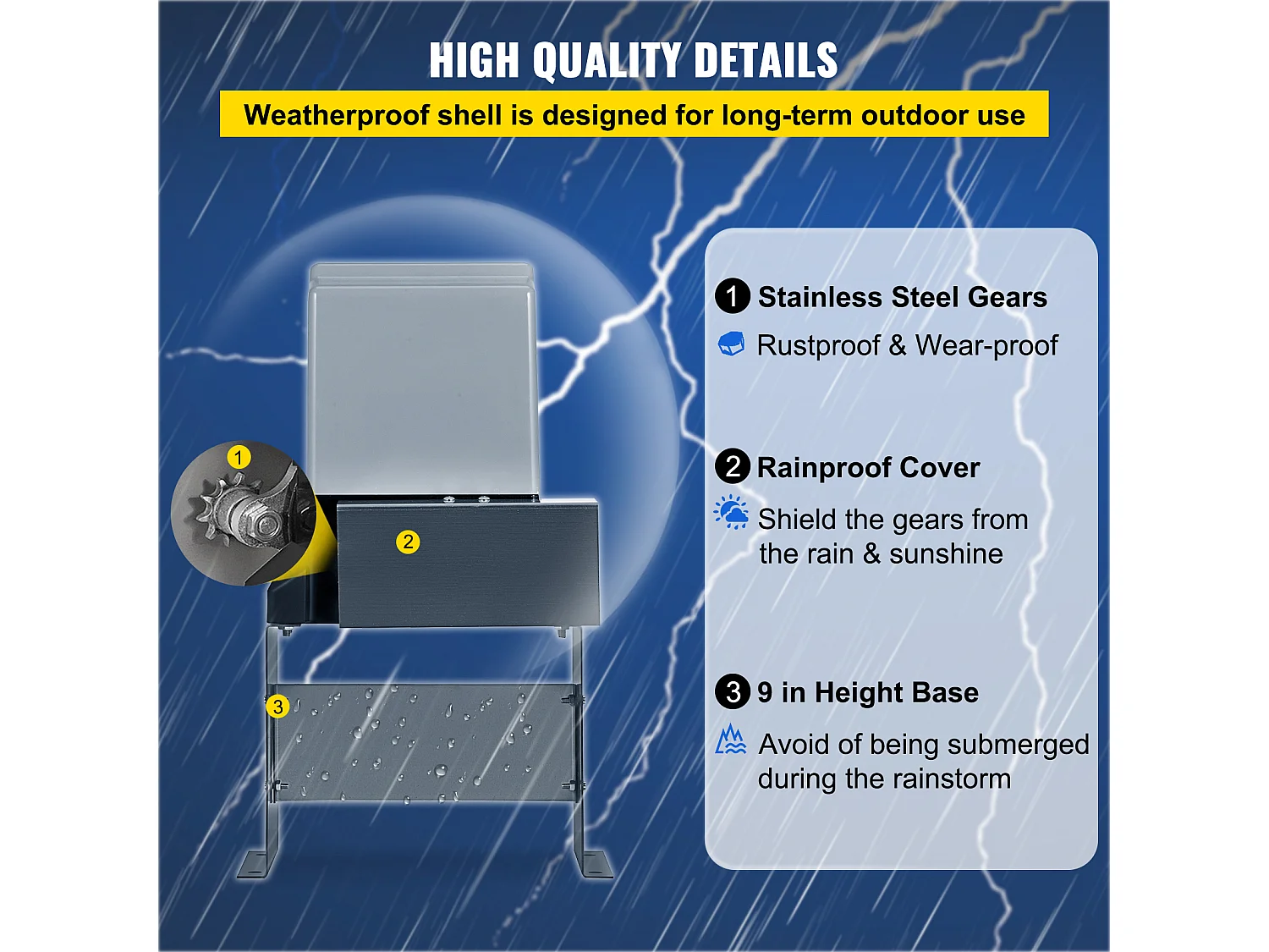Ouvre-Portail Coulissant Automatique SucceBuy 1400 kg avec Télécommandes