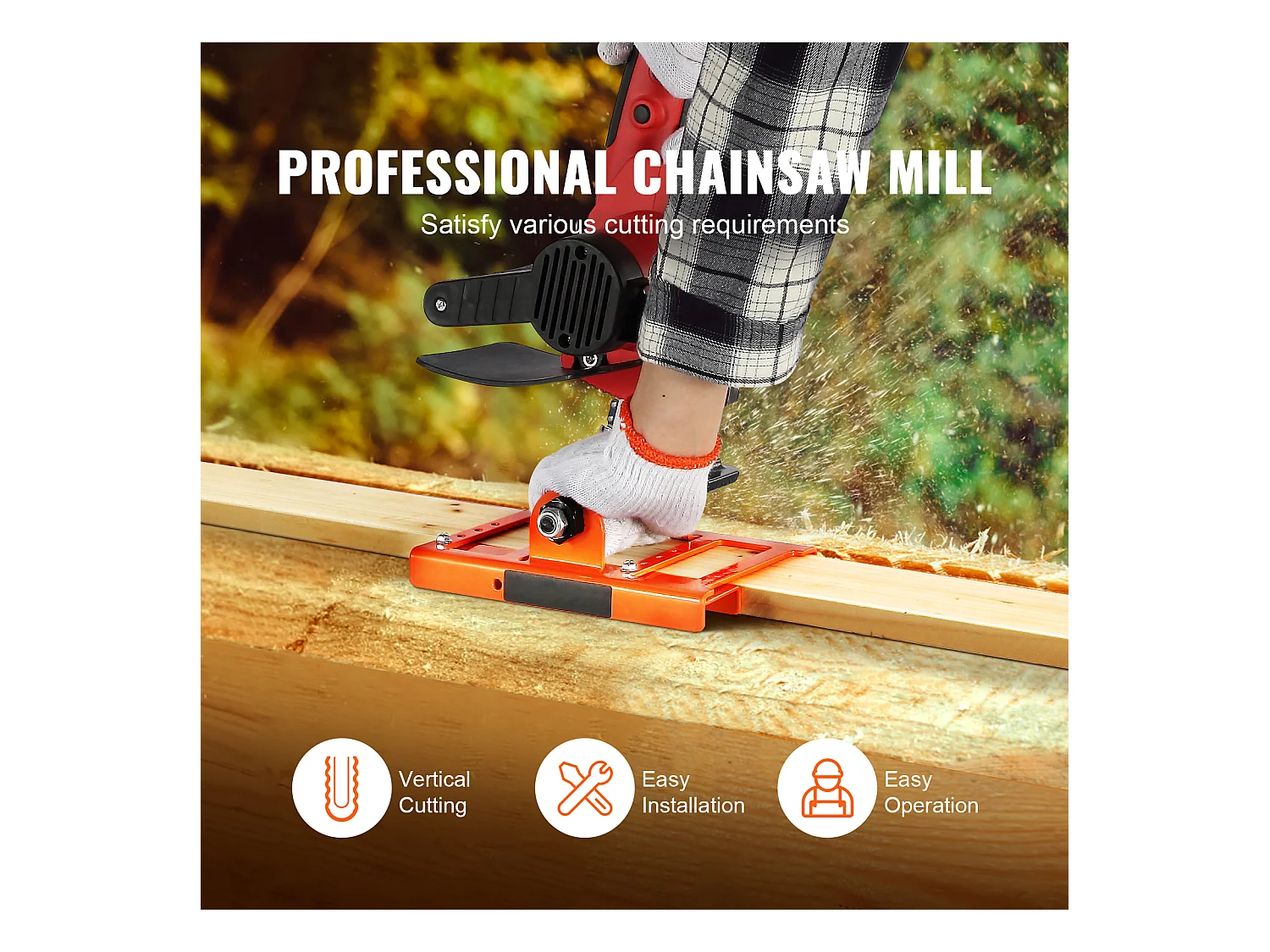 Scie à Chaîne SucceBuy, Scie à Chaîne Verticale en Fonte, Guide de Coupe du Bois 2