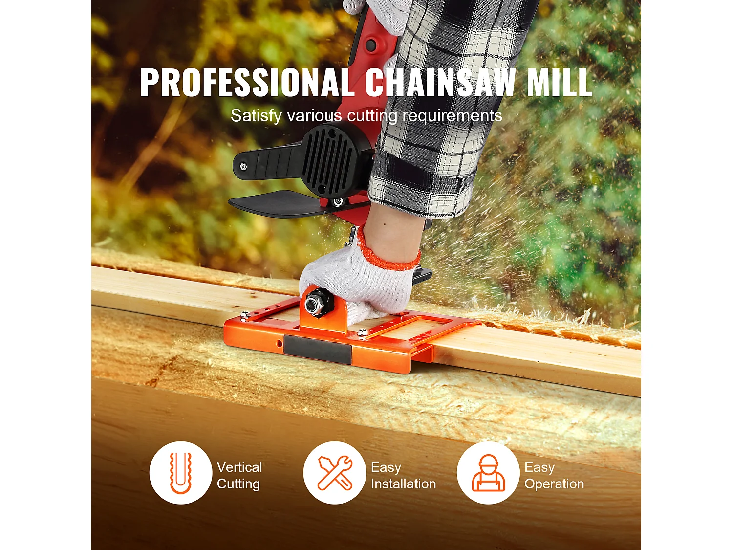 Scie à Chaîne SucceBuy, Scie à Chaîne Verticale en Fonte, Guide de Coupe du Bois 2