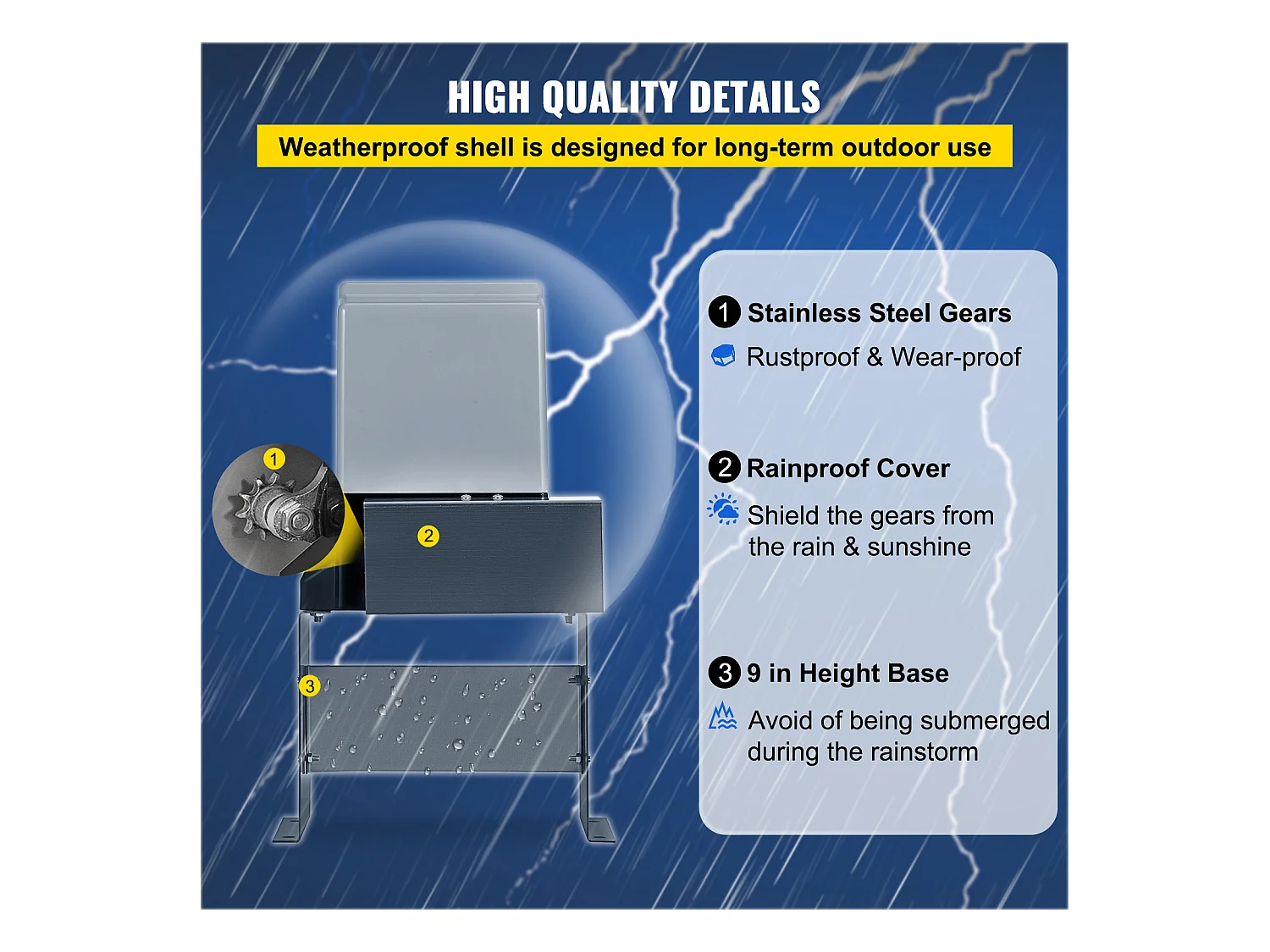 Ouvre-Portail Coulissant SucceBuy 800 kg avec Télécommande