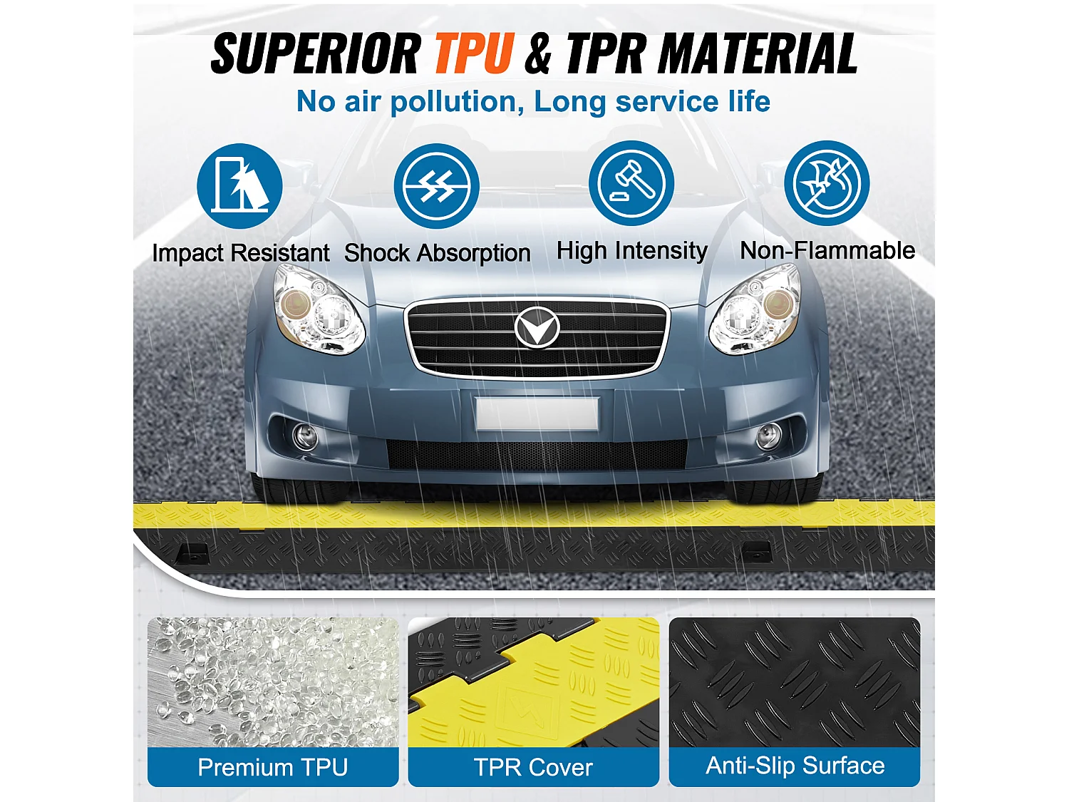 Rampe de Protection de Câble SucceBuy 5 Pièces, Couverture de Fil en TPU à 2 Canaux, Capacité de 9979 kg