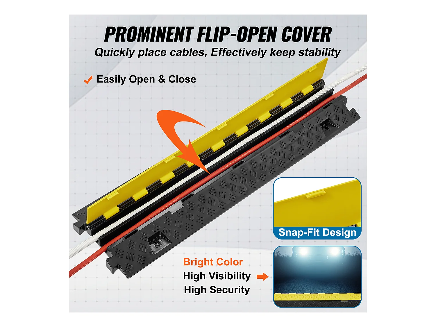 Rampe de Protection de Câble SucceBuy 5 Pièces, Couverture de Fil en TPU à 2 Canaux, Capacité de 9979 kg