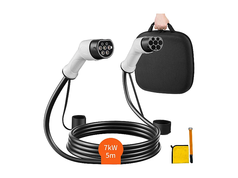 Câble de Charge, SucceBuy Câble de Recharge Type 2 à Type 2 pour VE 32A 50CM 7KW TPU