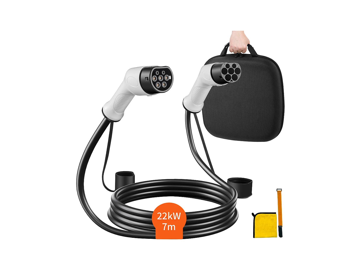 Câble de Charge, SucceBuy Câble de Charge Type 2 à Type 2 EV 32A 70CM 22KW TPU