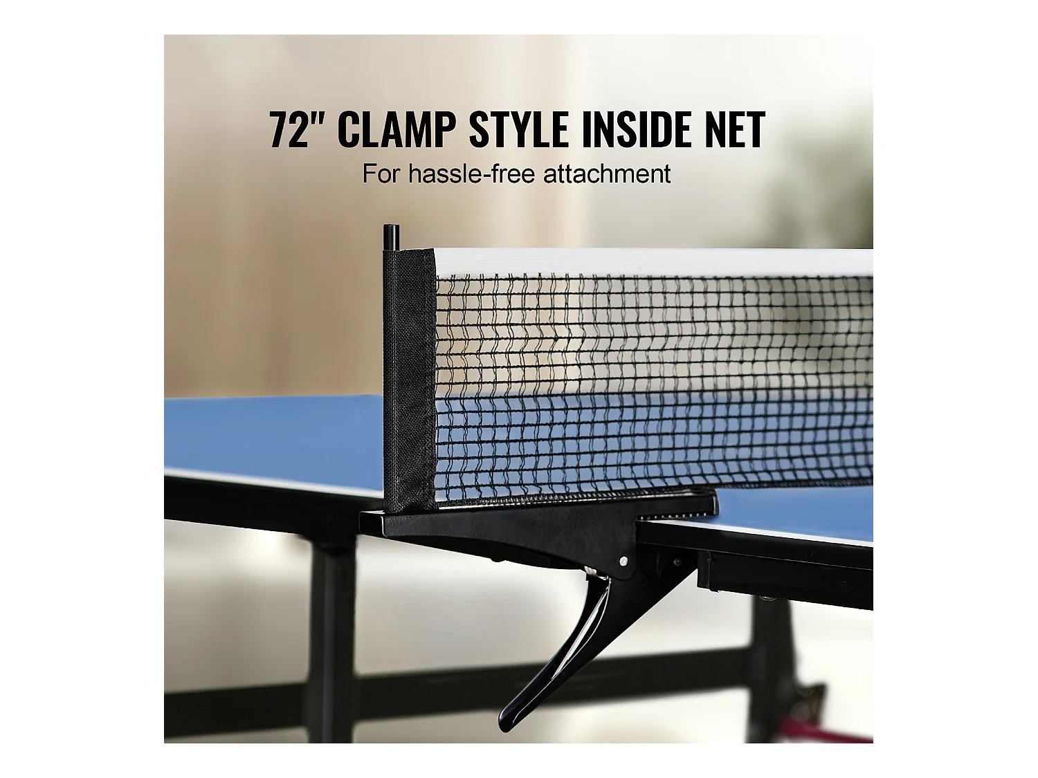 Mesa de Pingue-Pongue SucceBuy, Mesa de Pingue-Pongue Dobrável com Rede de Aperto, Uso Interno