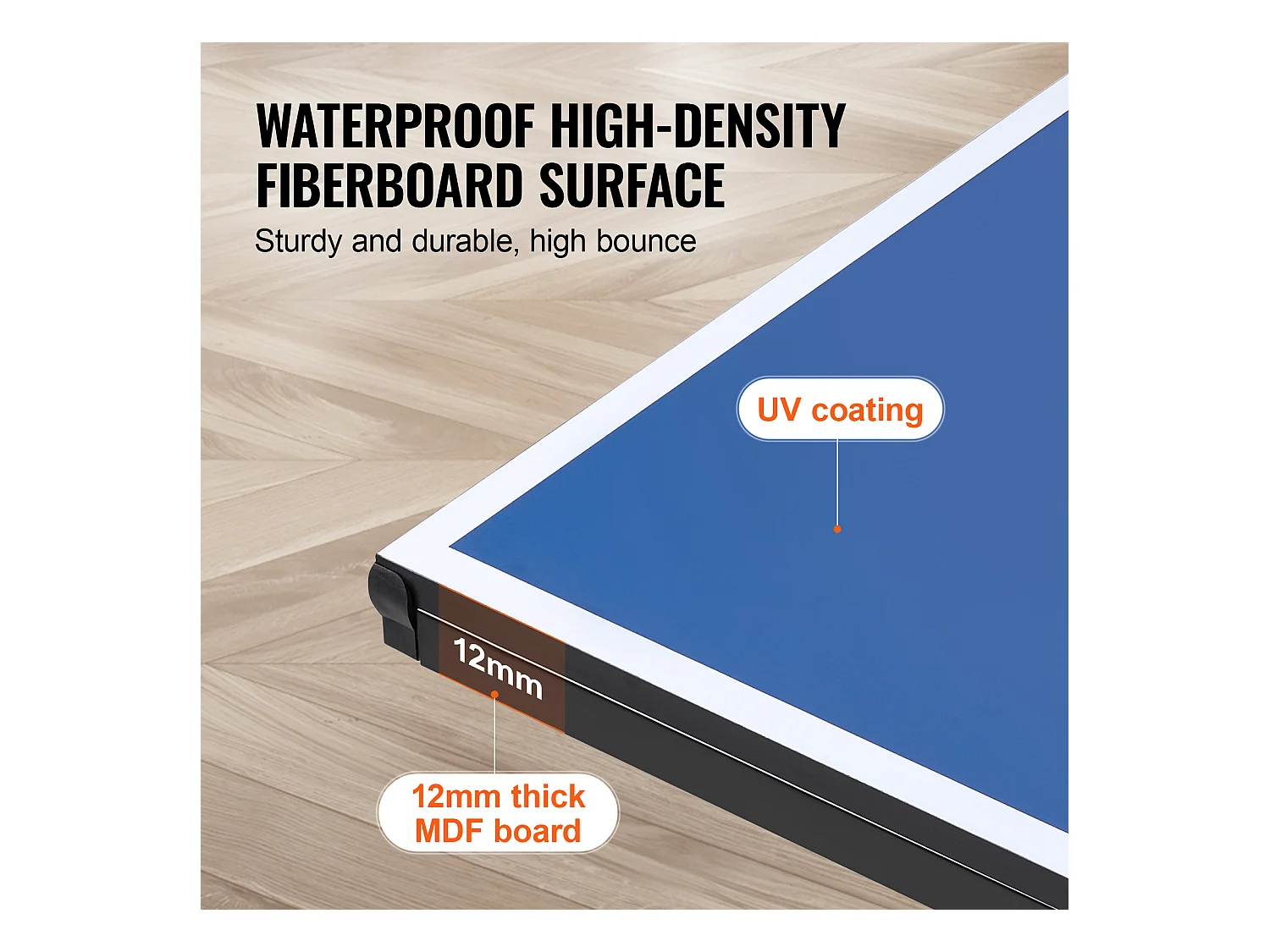 Mesa de Pingue-Pongue SucceBuy, Mesa de Pingue-Pongue Dobrável com Rede de Aperto, Uso Interno