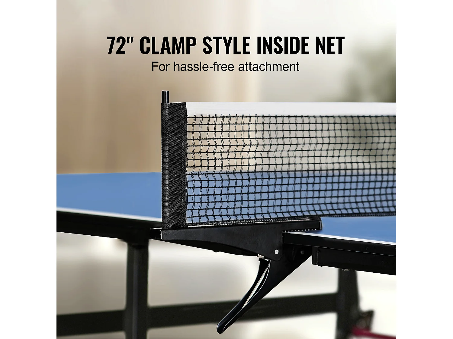 Table de Ping - Pong SucceBuy, Table de Ping - Pong Pliable avec Filet de Serrage, Utilisation en Intérieur
