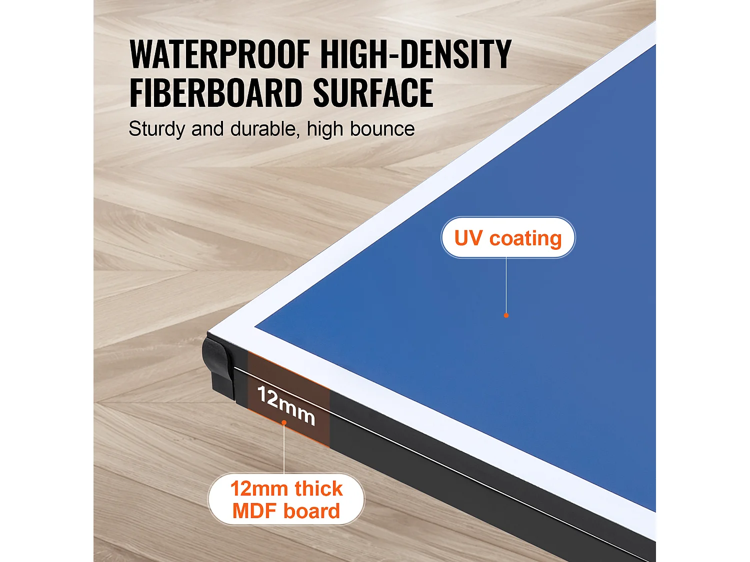 Table de Ping - Pong SucceBuy, Table de Ping - Pong Pliable avec Filet de Serrage, Utilisation en Intérieur