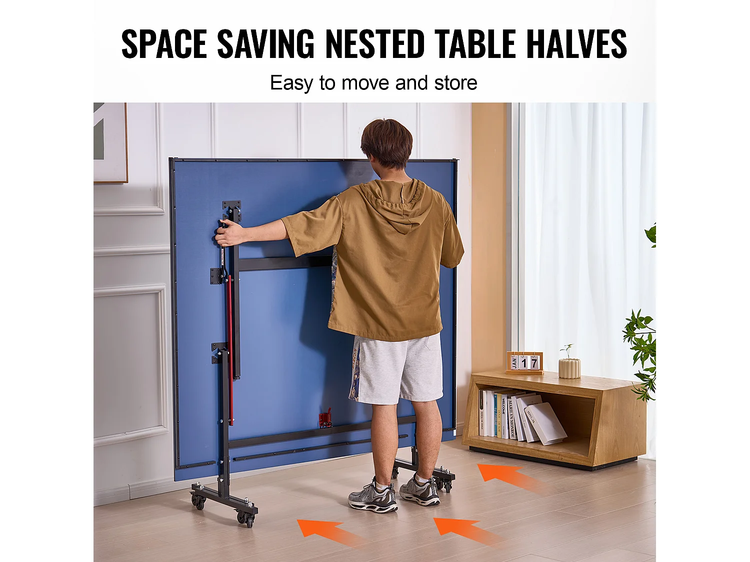 Table de Ping - Pong SucceBuy, Table de Ping - Pong Pliable avec Filet de Serrage, Utilisation en Intérieur