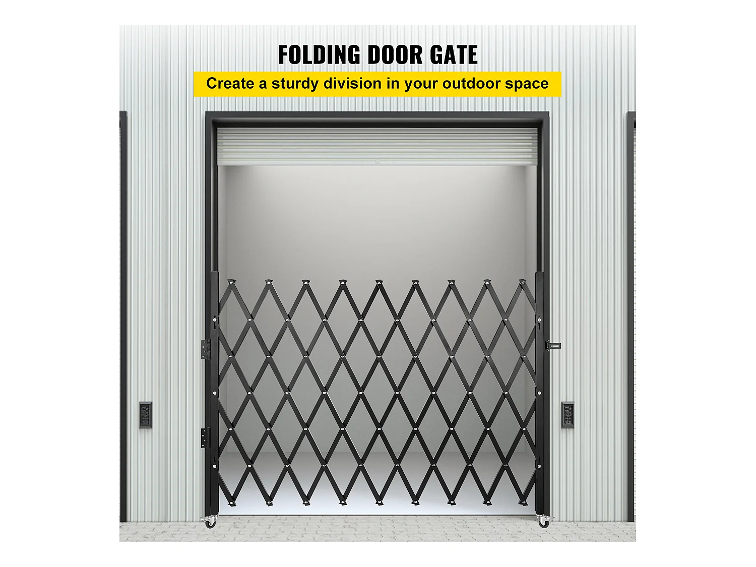 Barrière de Sécurité Pliante Simple SucceBuy 190.5Cm L x 122Cm H, Barrière à Ciseaux