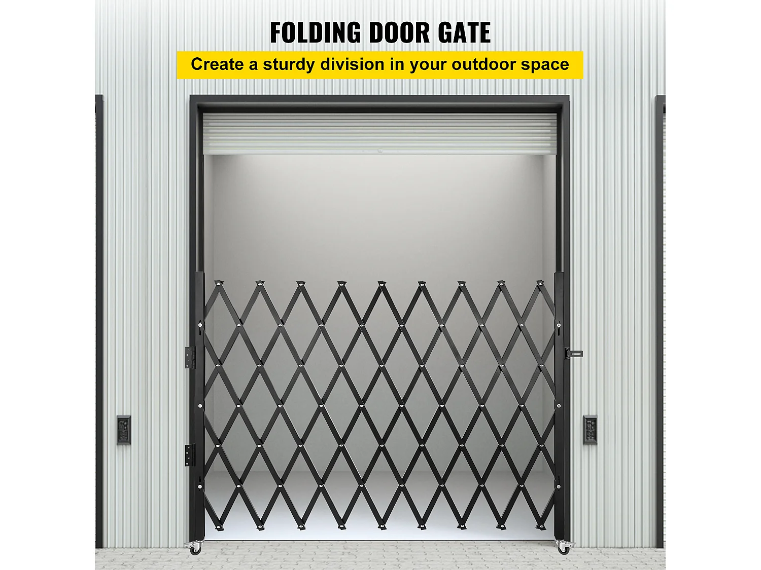 Barrière de Sécurité Pliante Simple SucceBuy 190.5Cm L x 122Cm H, Barrière à Ciseaux