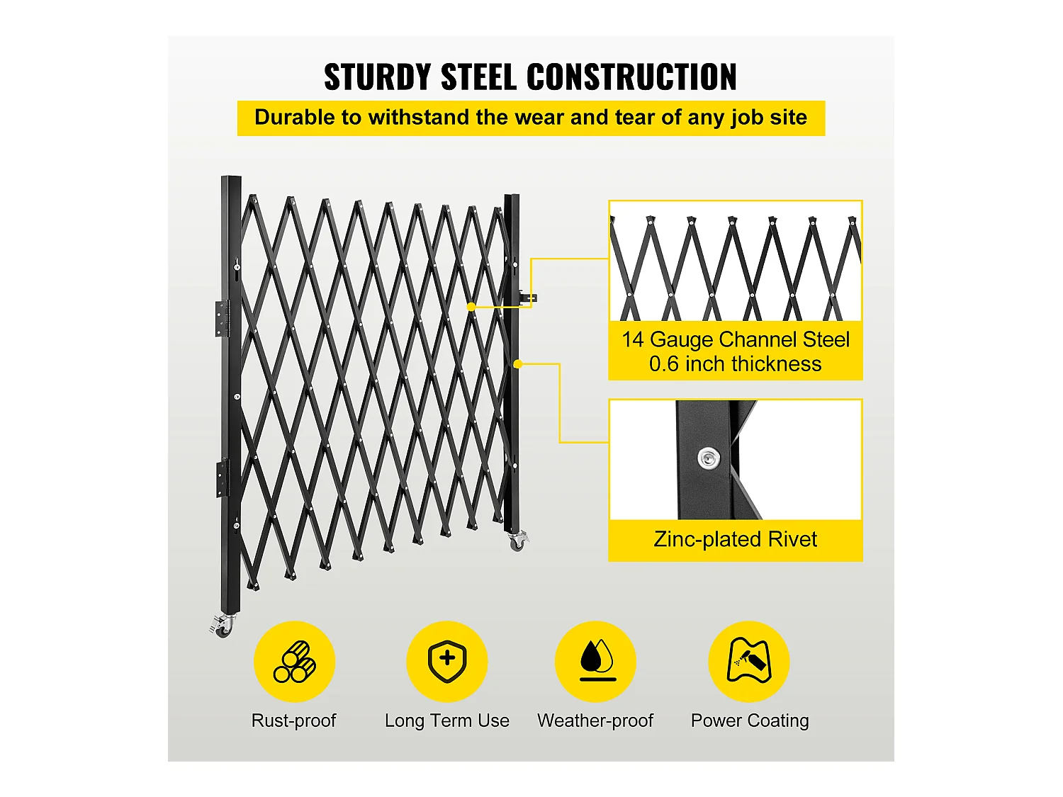 Barrière de Sécurité SucceBuy Pliante Simple,18,5 cm H x 21,5 cm W, Barrière Pliante