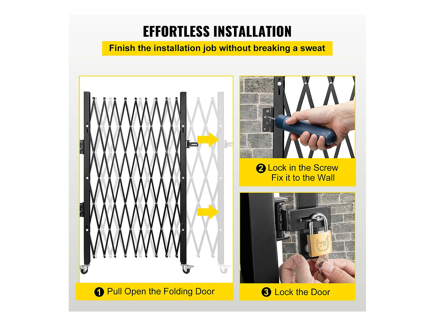 Barrière de Sécurité SucceBuy Pliante Simple,18,5 cm H x 21,5 cm W, Barrière Pliante