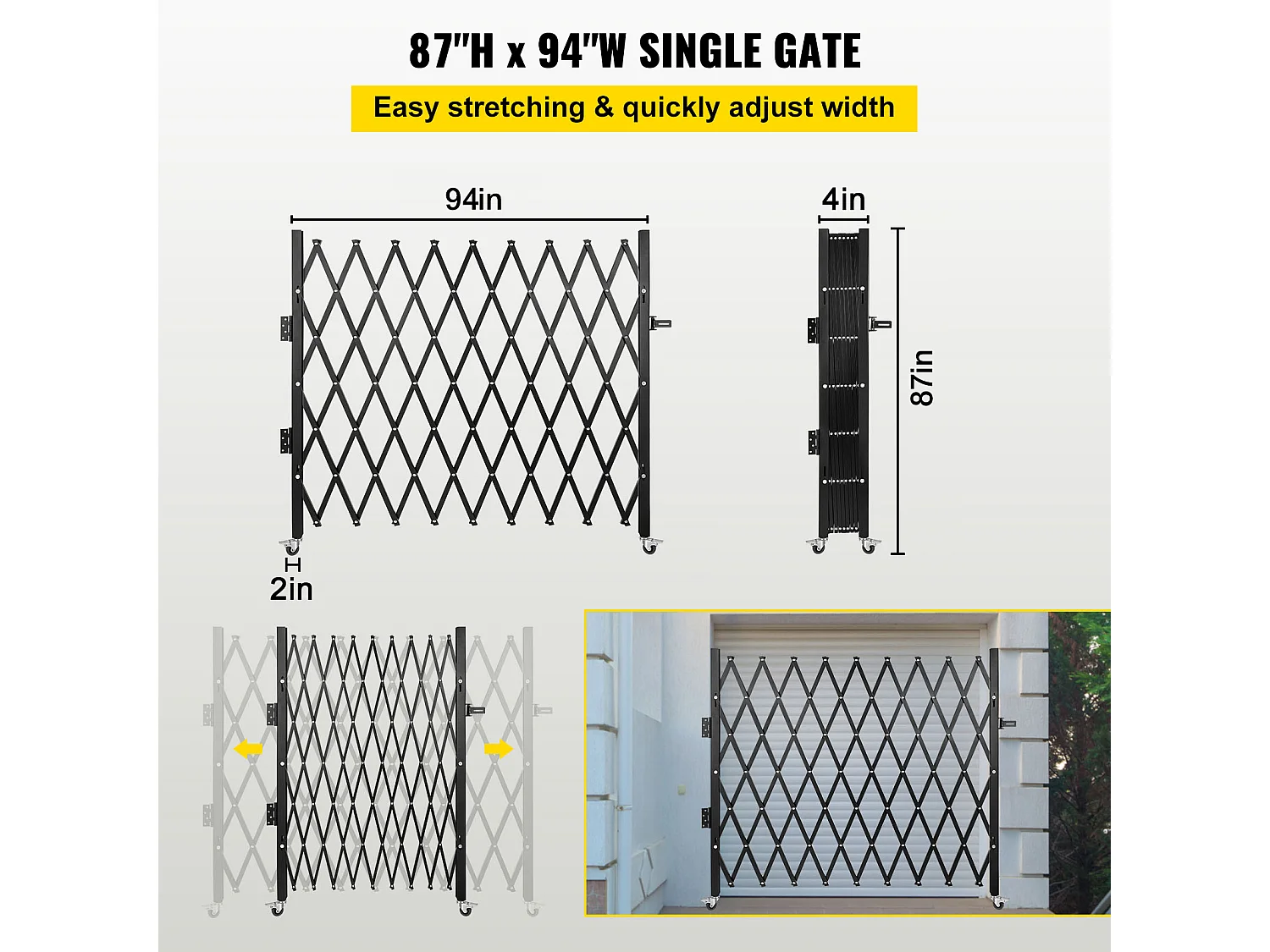 Barrière de Sécurité SucceBuy Pliante Simple,18,5 cm H x 21,5 cm W, Barrière Pliante
