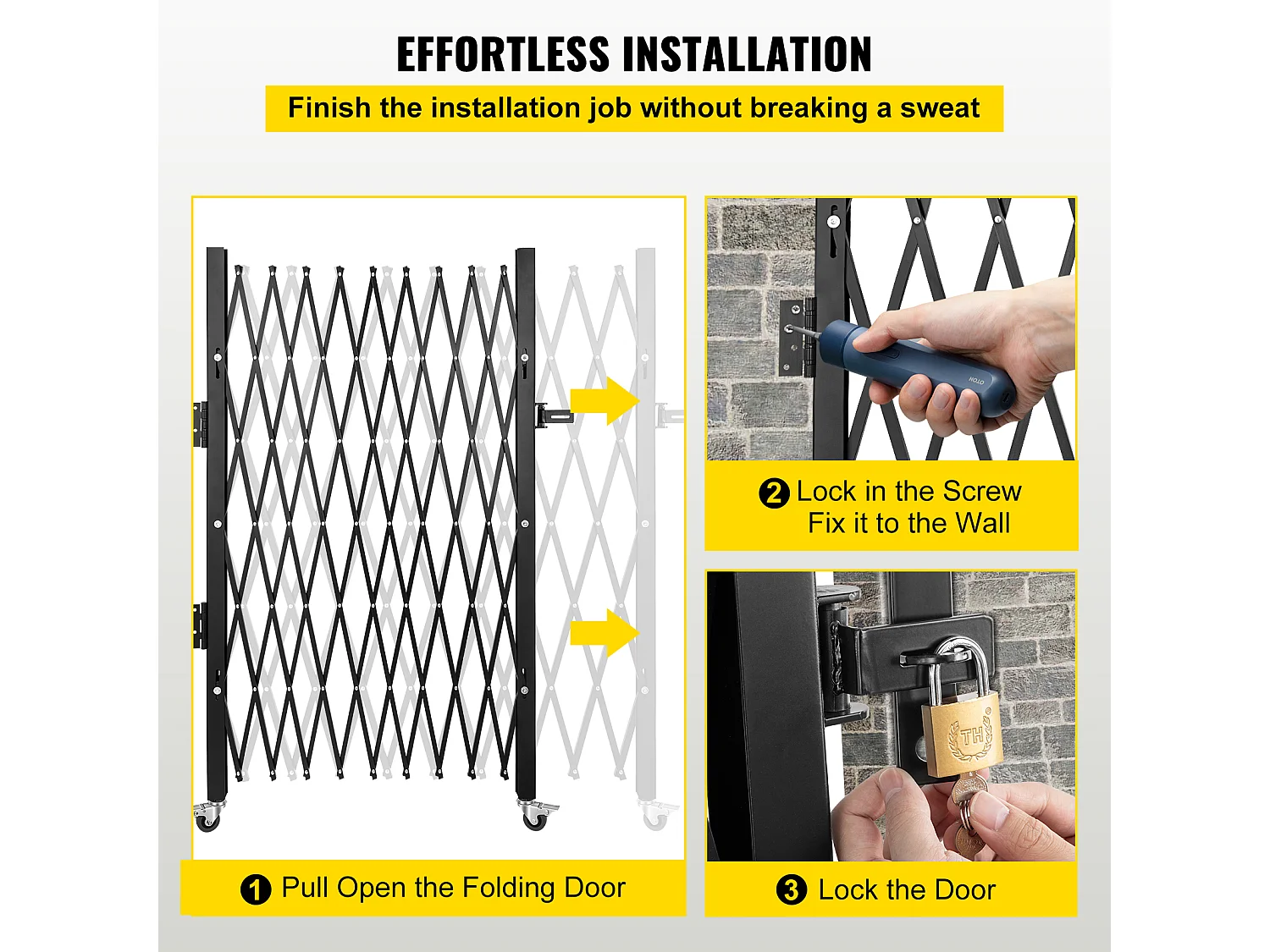 Barrière de Sécurité SucceBuy Pliante Simple,18,5 cm H x 21,5 cm W, Barrière Pliante
