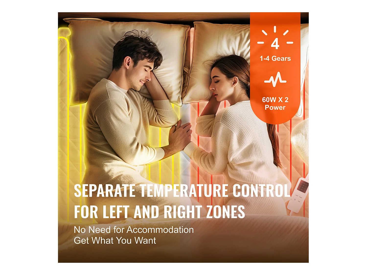 Couverture Chauffante Électrique, SucceBuy Coussin Chauffant 150x160 cm, 4H Ctrl, 12T, 8H Off, Élastique, Lit, 220-240V, Brossé