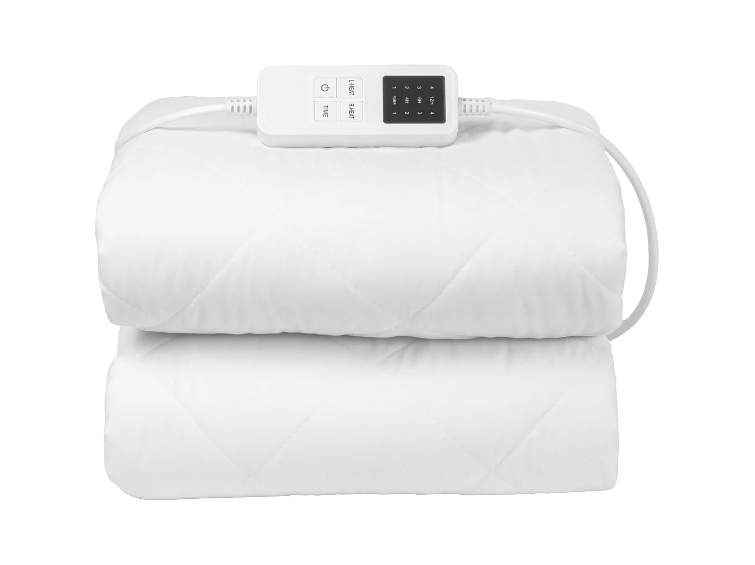 Couverture Chauffante Électrique, SucceBuy Coussin Chauffant 150x160 cm, 4H Ctrl, 12T, 8H Off, Élastique, Lit, 220-240V, Brossé