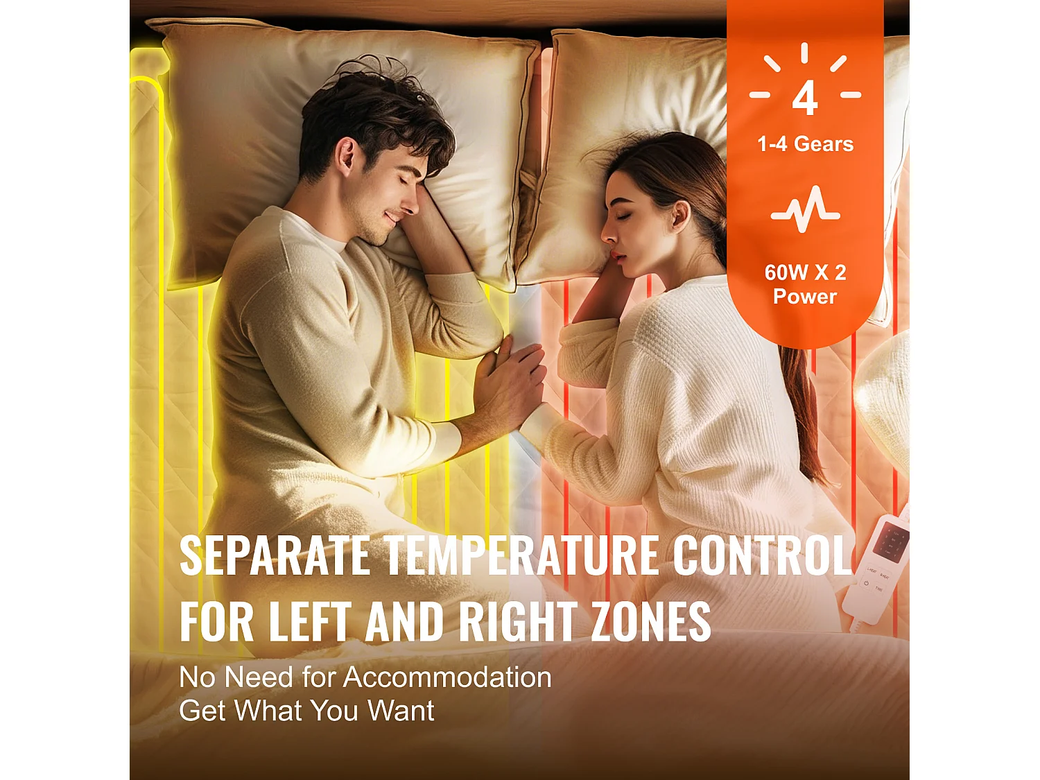 Couverture Chauffante Électrique, SucceBuy Coussin Chauffant 150x160 cm, 4H Ctrl, 12T, 8H Off, Élastique, Lit, 220-240V, Brossé