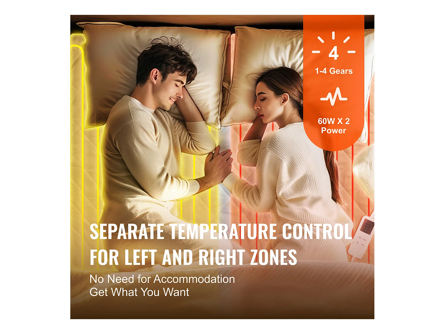 Couverture Chauffante Électrique, SucceBuy Surmatelas Chauffant 195 x 165 cm, Queen, Chauffe-matelas Électrique avec Minuterie