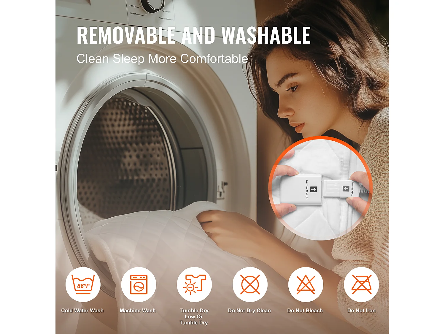 Couverture Chauffante Électrique, SucceBuy Surmatelas Chauffant 195 x 165 cm, Queen, Chauffe-matelas Électrique avec Minuterie