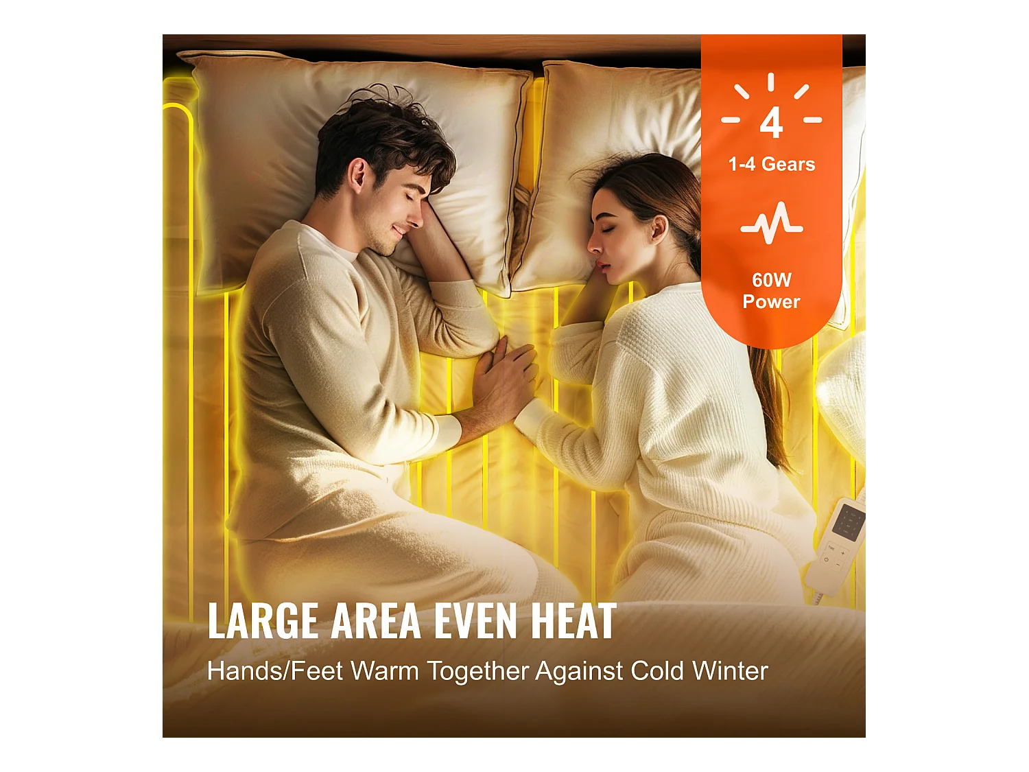 Couverture Chauffante Électrique, SucceBuy Surmatelas Chauffant 150 x 80 cm avec Minuterie et Arrêt Automatique