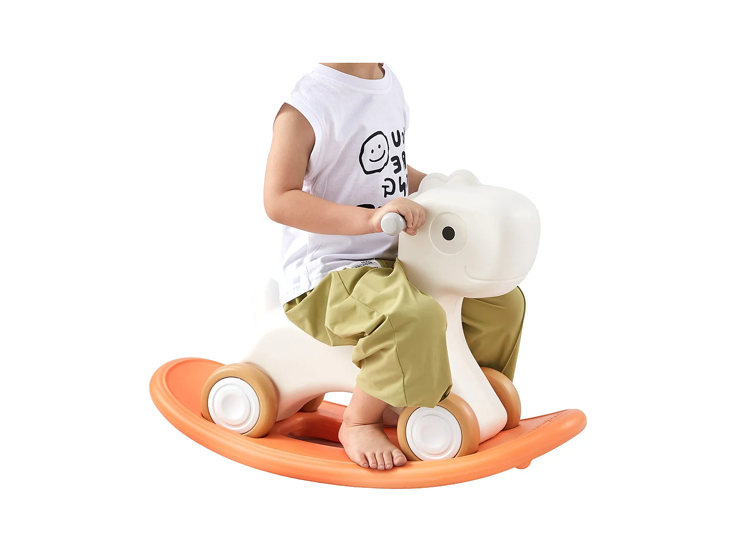 Cheval à Bascule 3 en 1 SucceBuy, pour Tout-petits de 1 à 3 ans, à Chevaucher, Planche, Rouge