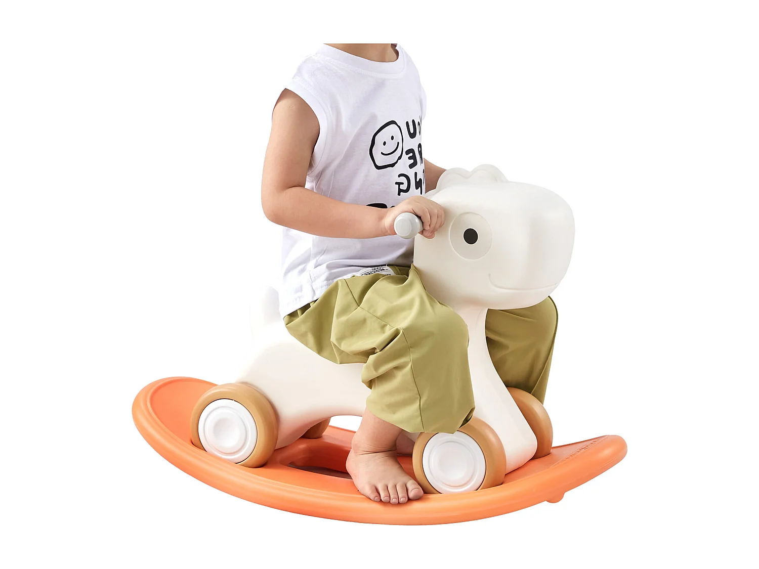 Cheval à Bascule 3 en 1 SucceBuy, pour Tout-petits de 1 à 3 ans, à Chevaucher, Planche, Rouge