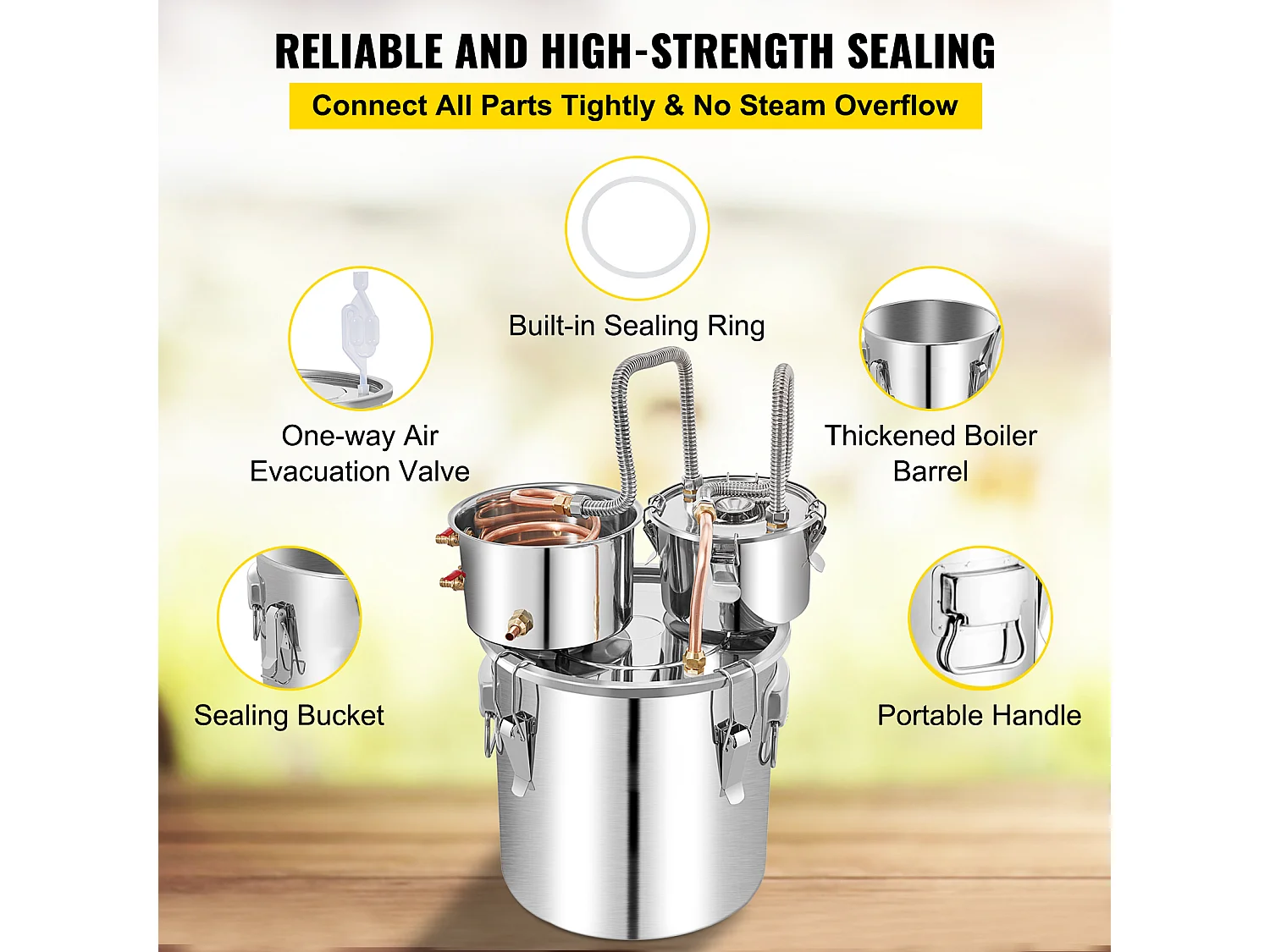 Distillatore SucceBuy D'acqua da 50 Litri con Fusto Thumper e Pompa