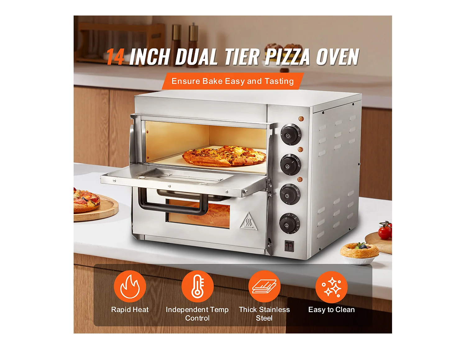 Four SucceBuy Four à Pizza Commercial, Comptoir, Double Pont de 35.56CM