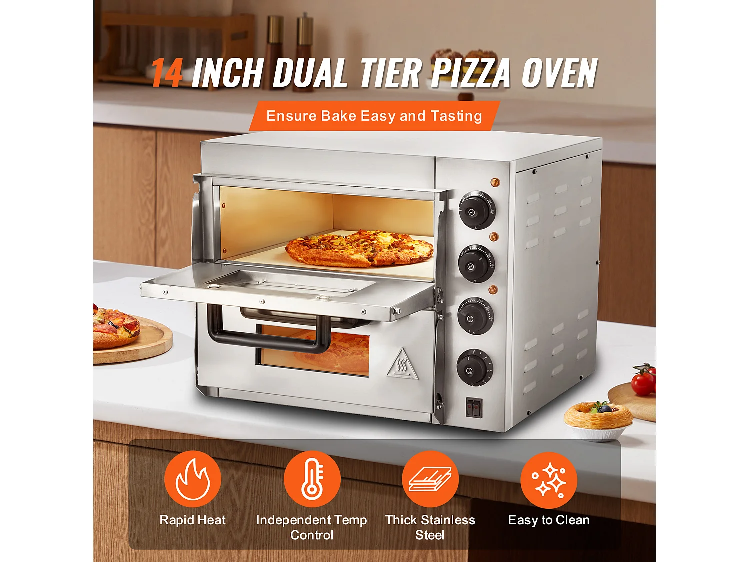 Four SucceBuy Four à Pizza Commercial, Comptoir, Double Pont de 35.56CM