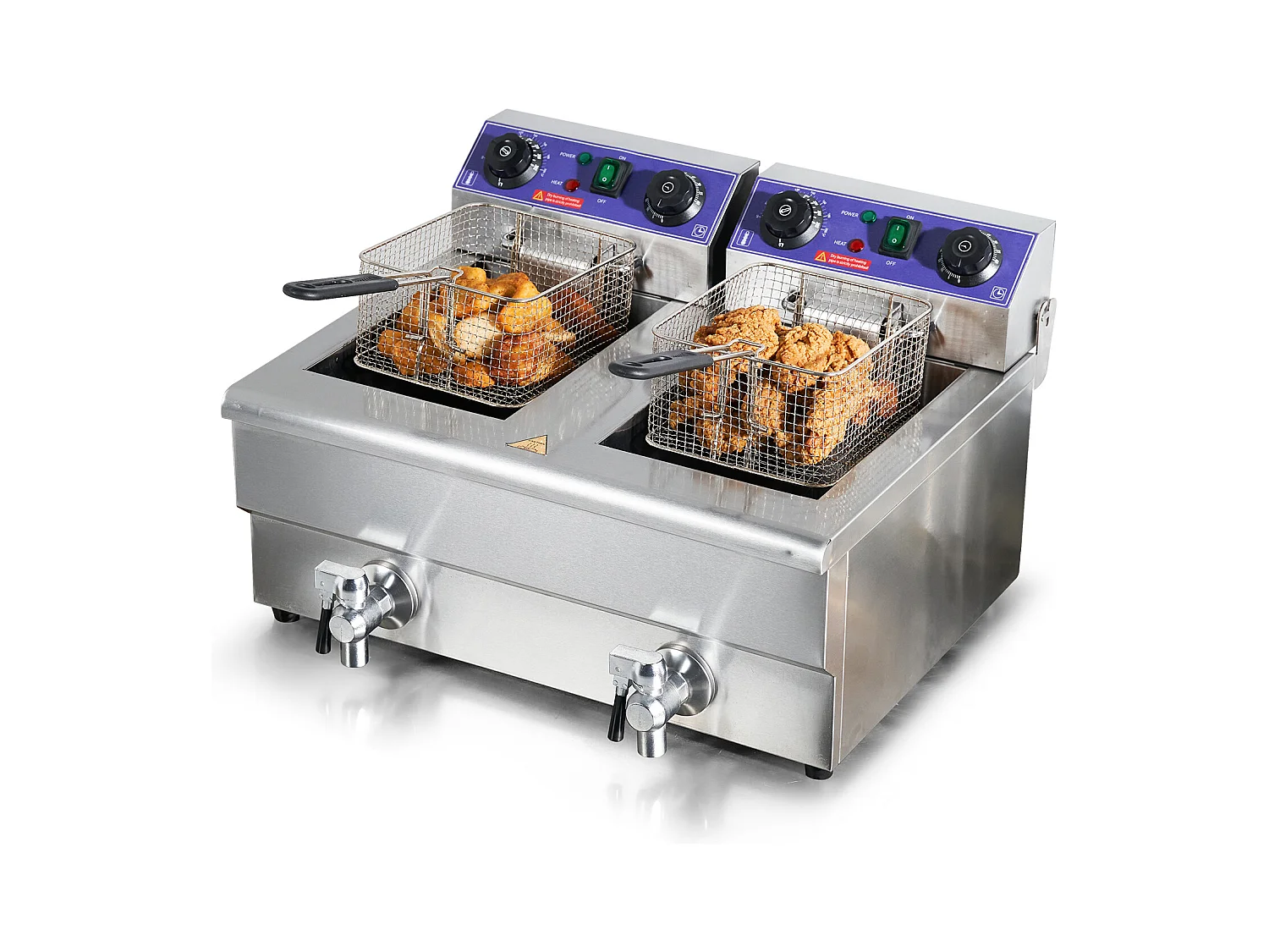 Friteuse Commerciale SucceBuy, 6 000 W, à Poser sur un Comptoir, Deux Cuves