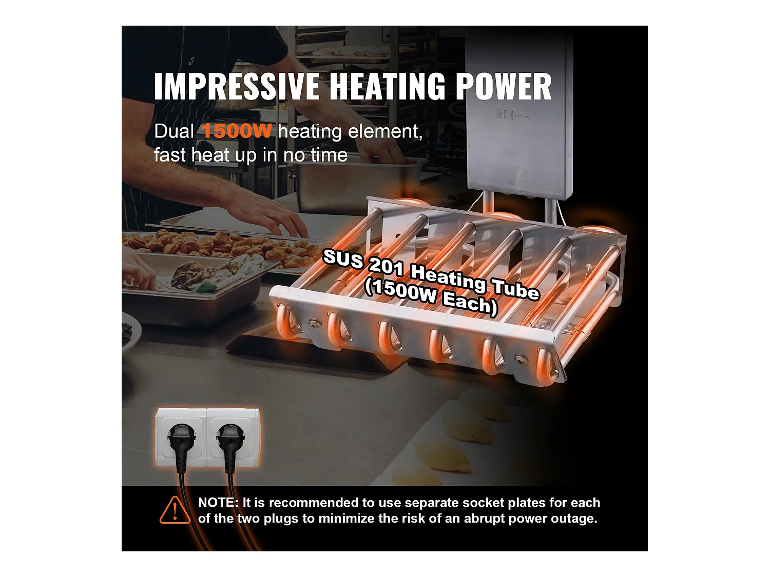 Friteuse Commerciale SucceBuy, 6 000 W, à Poser sur un Comptoir, Deux Cuves