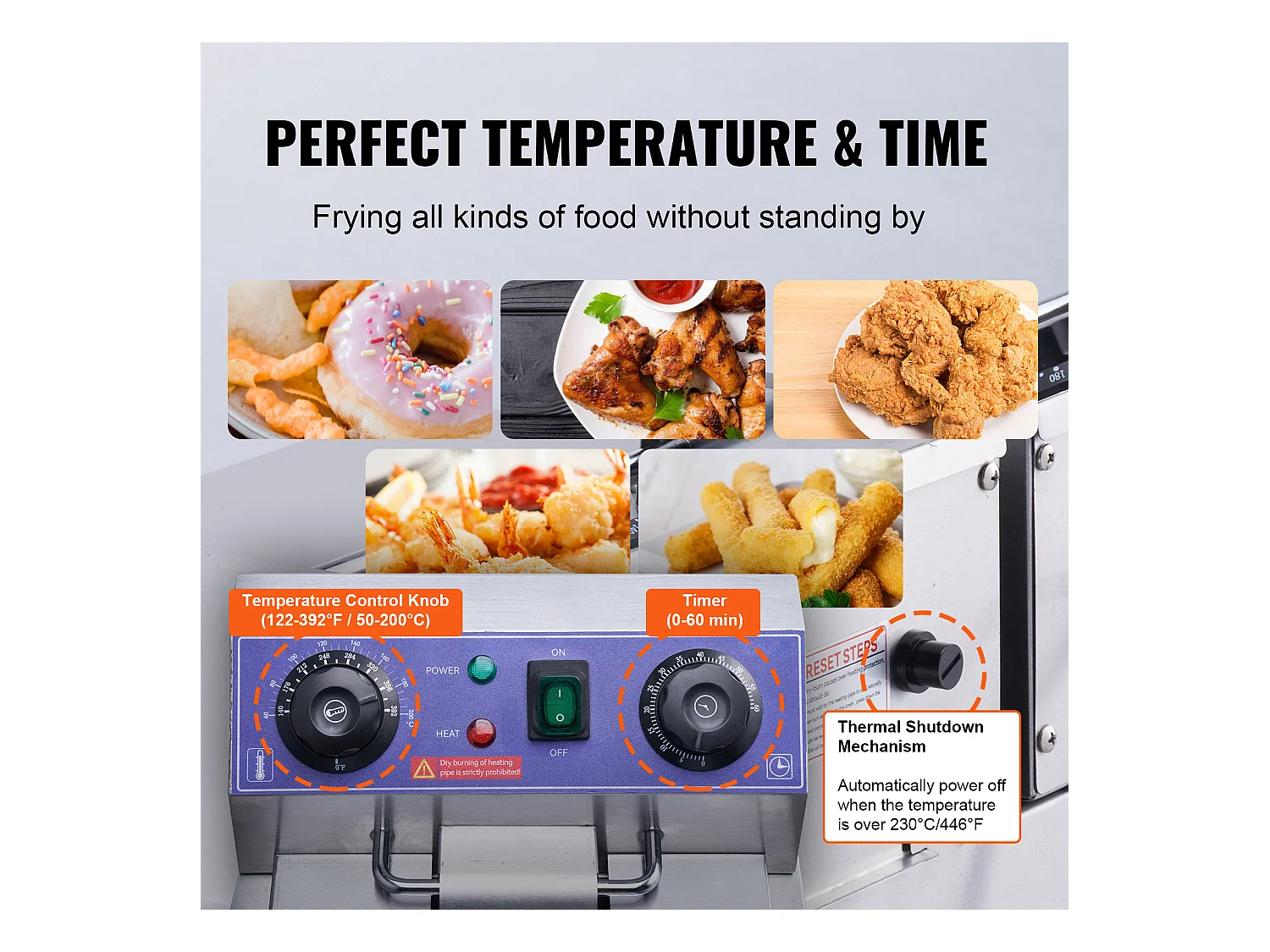 Friteuse Commerciale SucceBuy, 6 000 W, à Poser sur un Comptoir, Deux Cuves