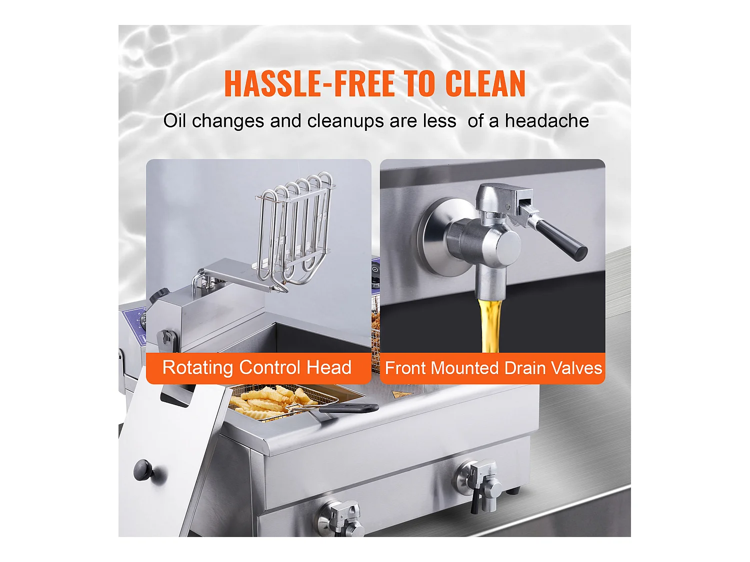 Friteuse Commerciale SucceBuy, 6 000 W, à Poser sur un Comptoir, Deux Cuves