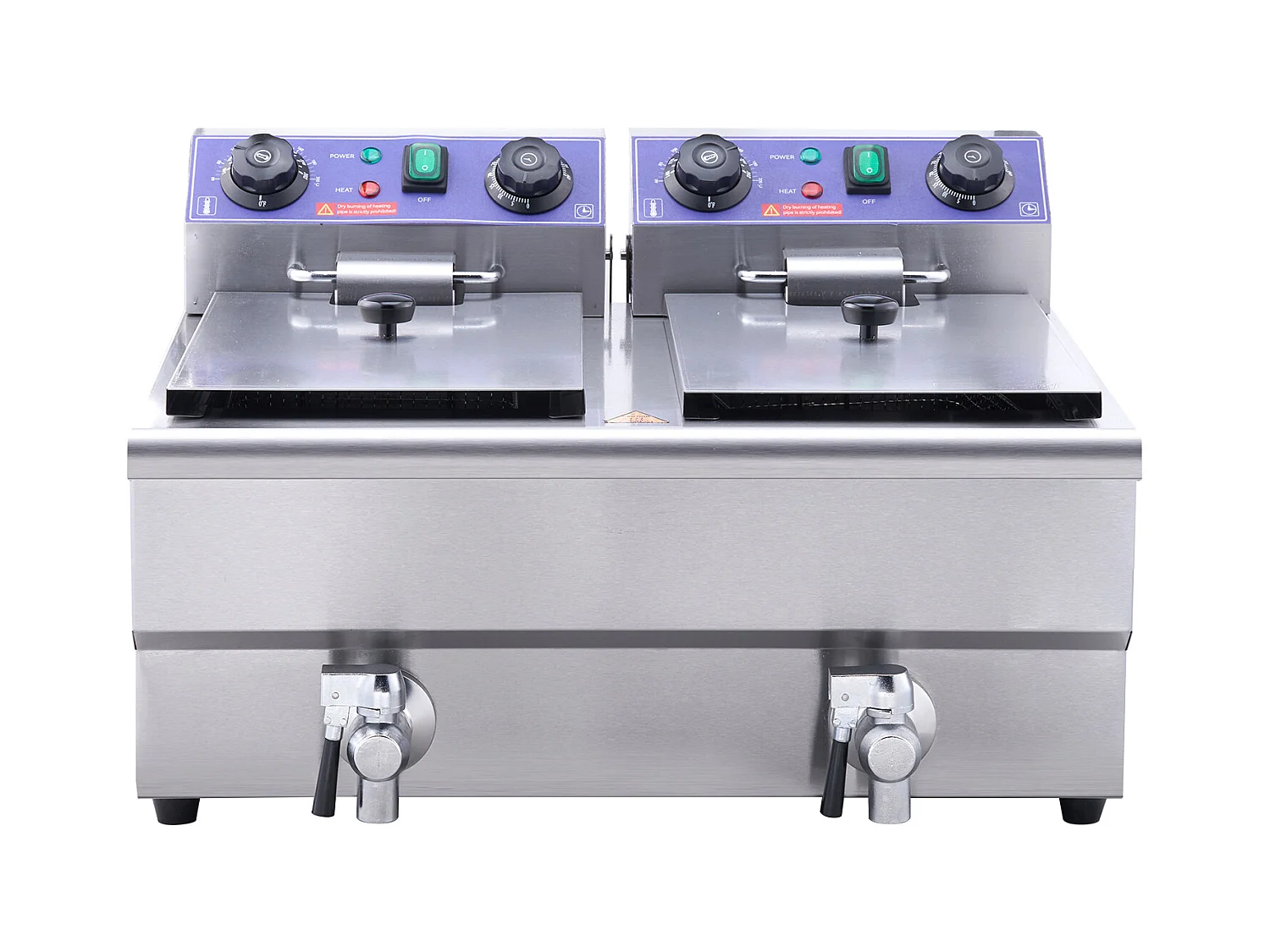 Friteuse Commerciale SucceBuy, 6 000 W, à Poser sur un Comptoir, Deux Cuves