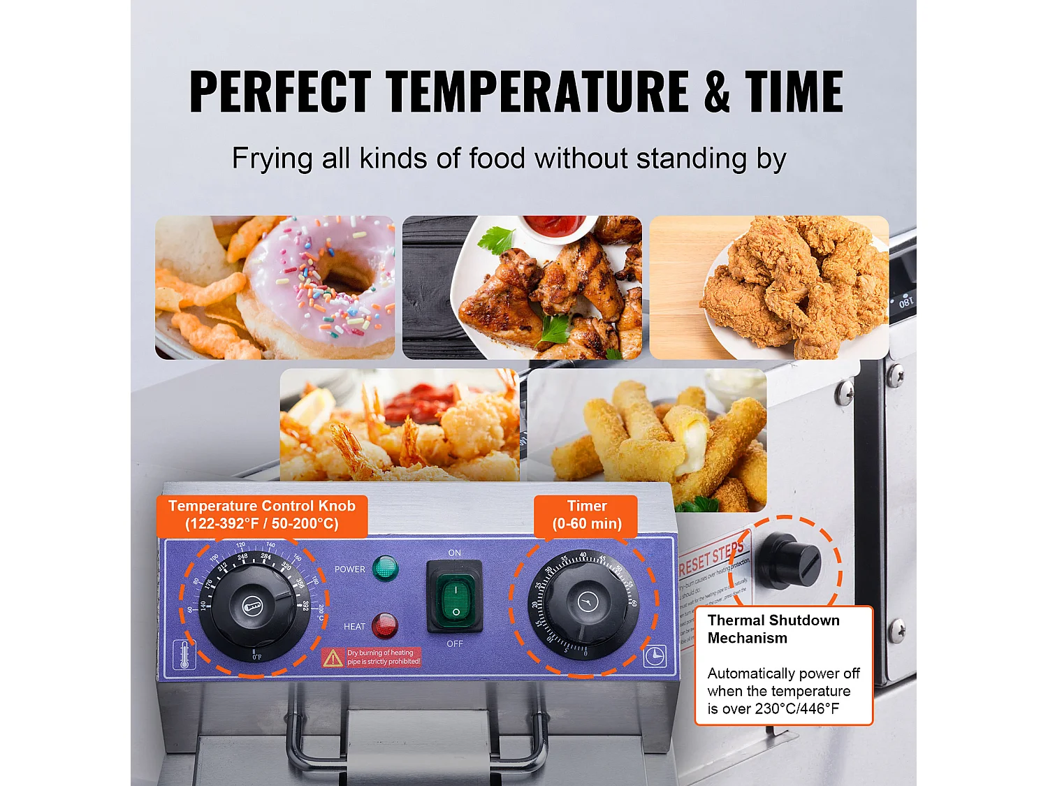 Friteuse Commerciale SucceBuy, 6 000 W, à Poser sur un Comptoir, Deux Cuves