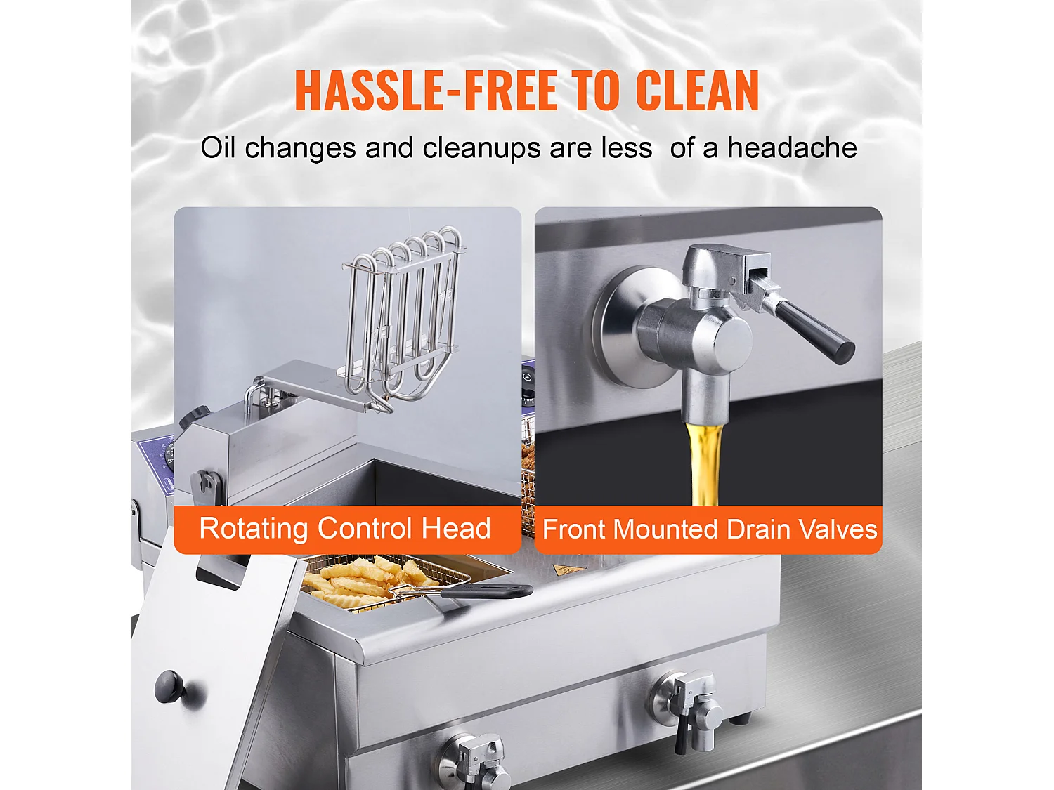 Friteuse Commerciale SucceBuy, 6 000 W, à Poser sur un Comptoir, Deux Cuves