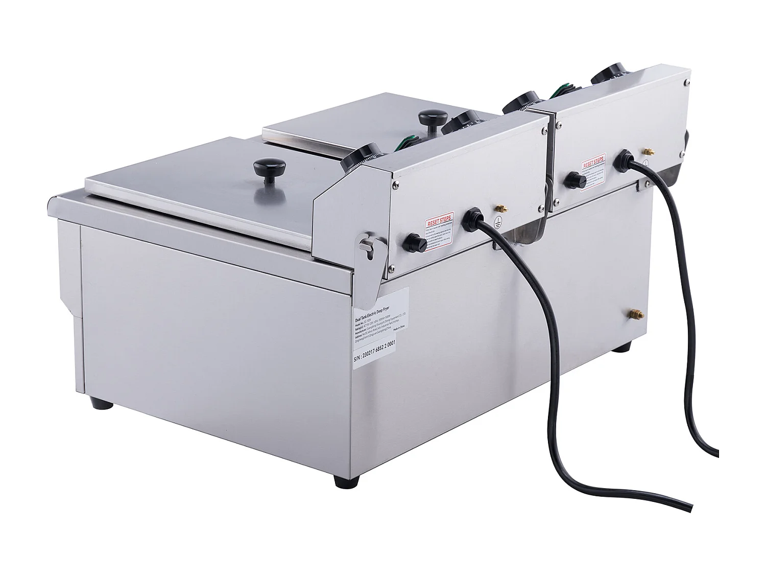 Friteuse Commerciale SucceBuy, 6 000 W, à Poser sur un Comptoir, Deux Cuves